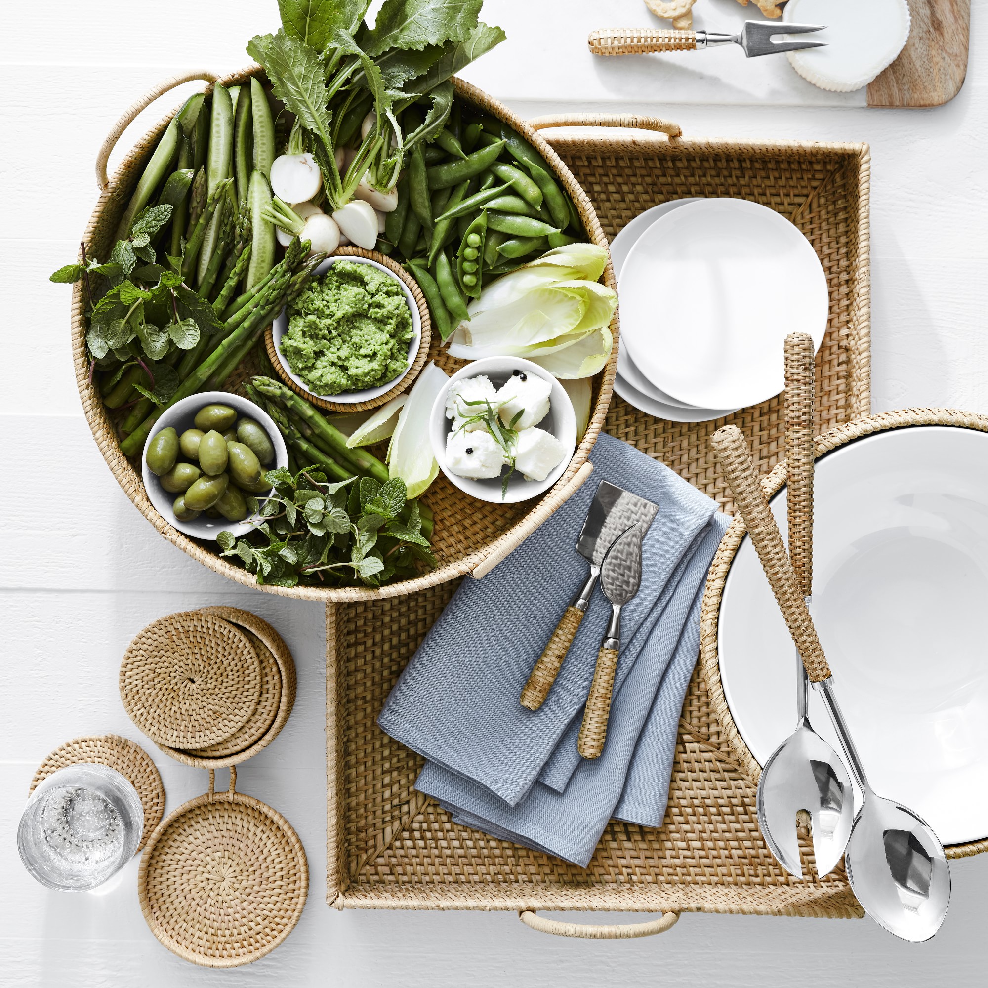 Light Woven Coasters, Set of 6