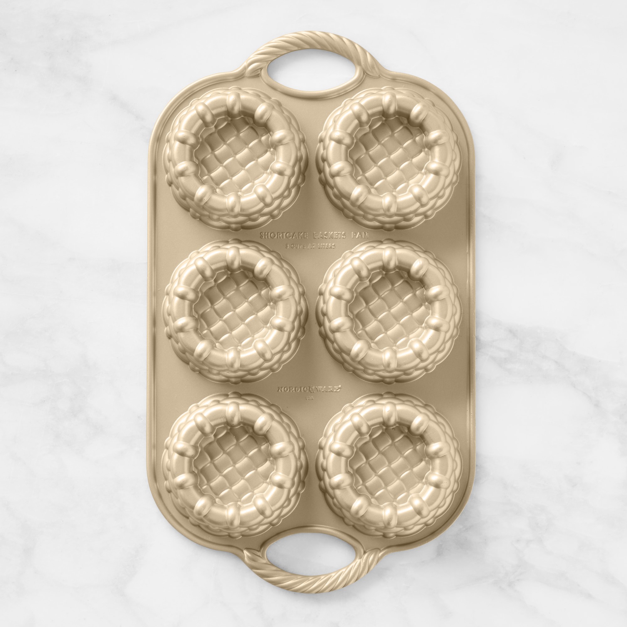 Nordic Ware Nonstick Cast Aluminum Shortcake Baskets Pan