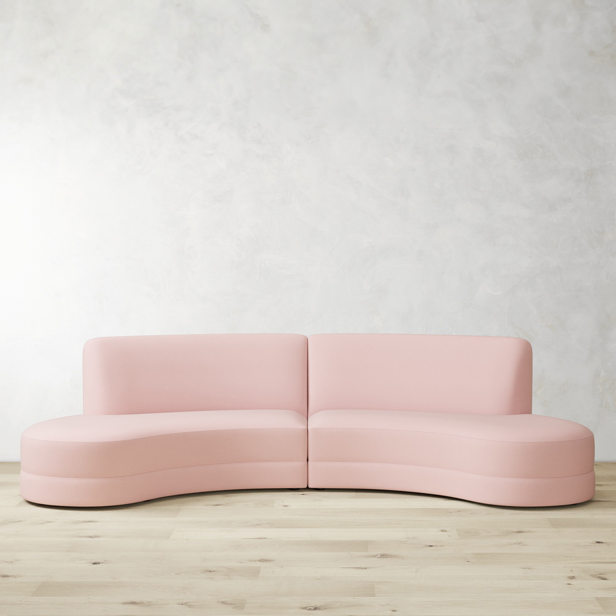 Capri 2-Piece Bumper Armless Sectional (132)