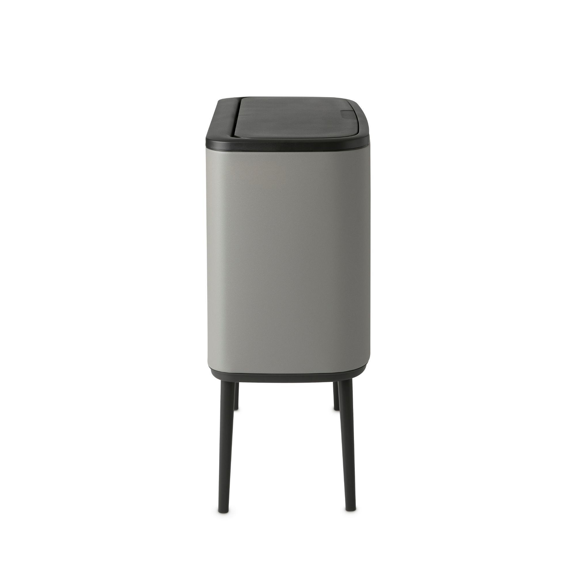 Brabantia Bo Touch Top Dual Compartment Recycling Trash Can, 3 + 6 Gallon
