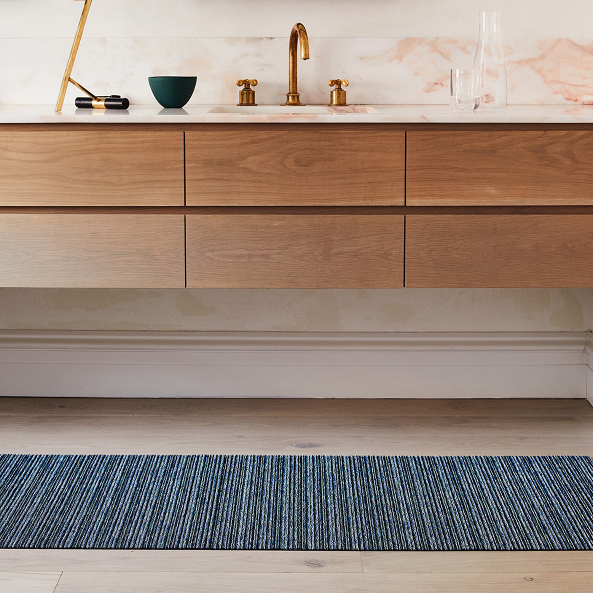 Chilewich Easy Care Skinny Stripe Shag Floormat