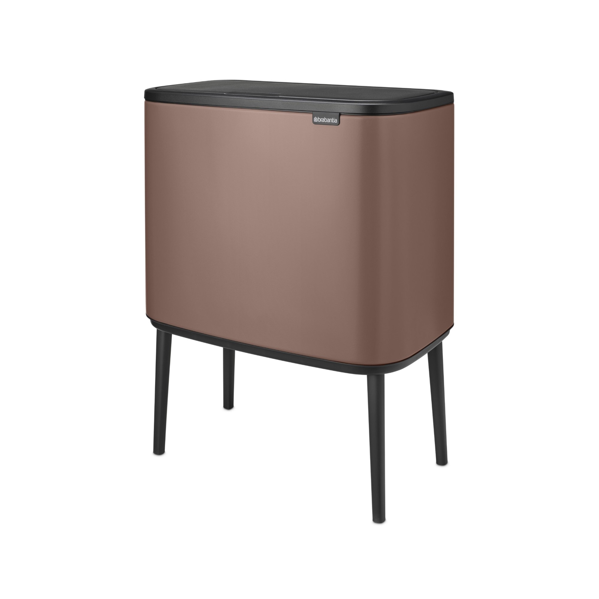 Brabantia Bo Touch Top Dual Compartment Recycling Trash Can, 3 + 6 Gallon