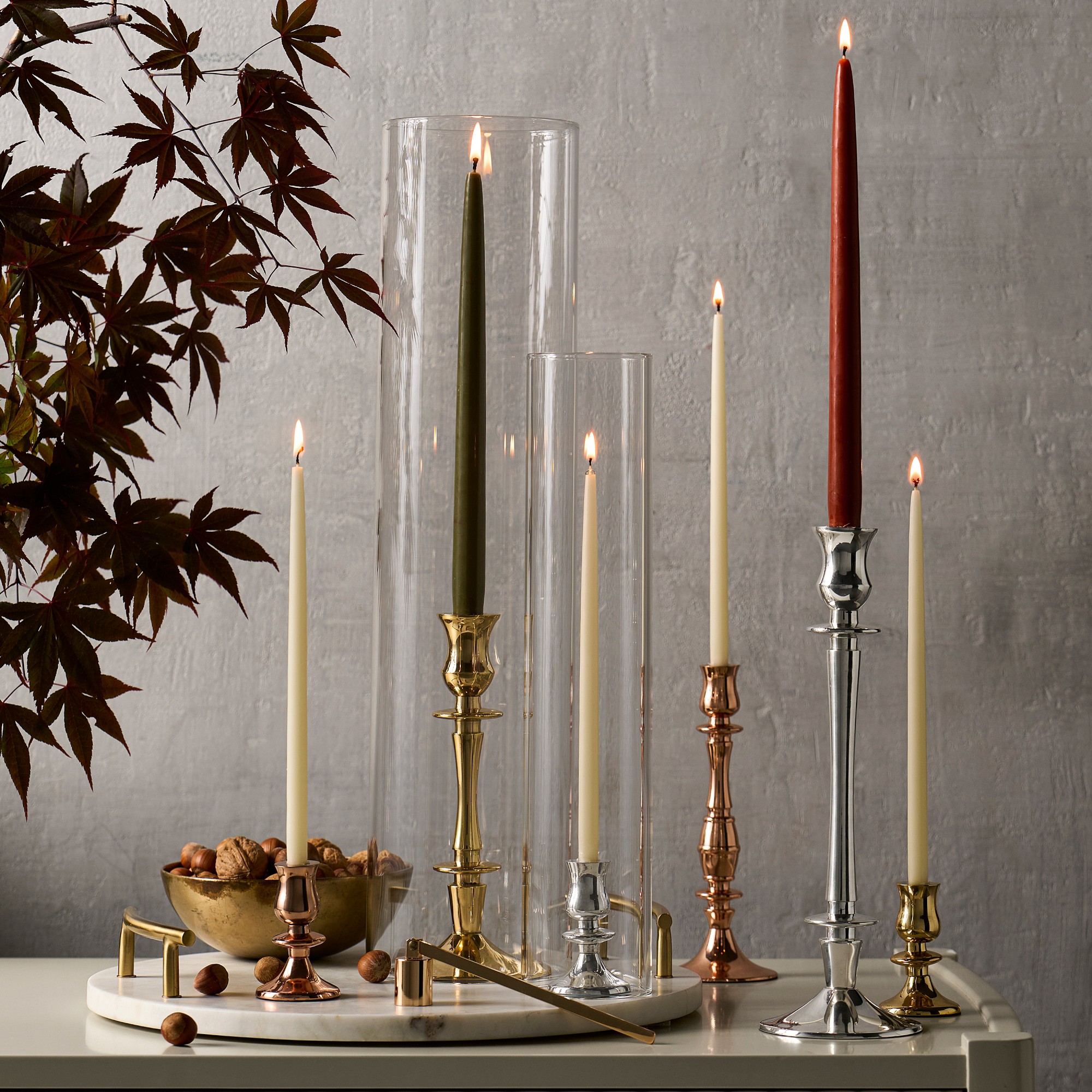 Heirloom Silver Tiny Taper Holders