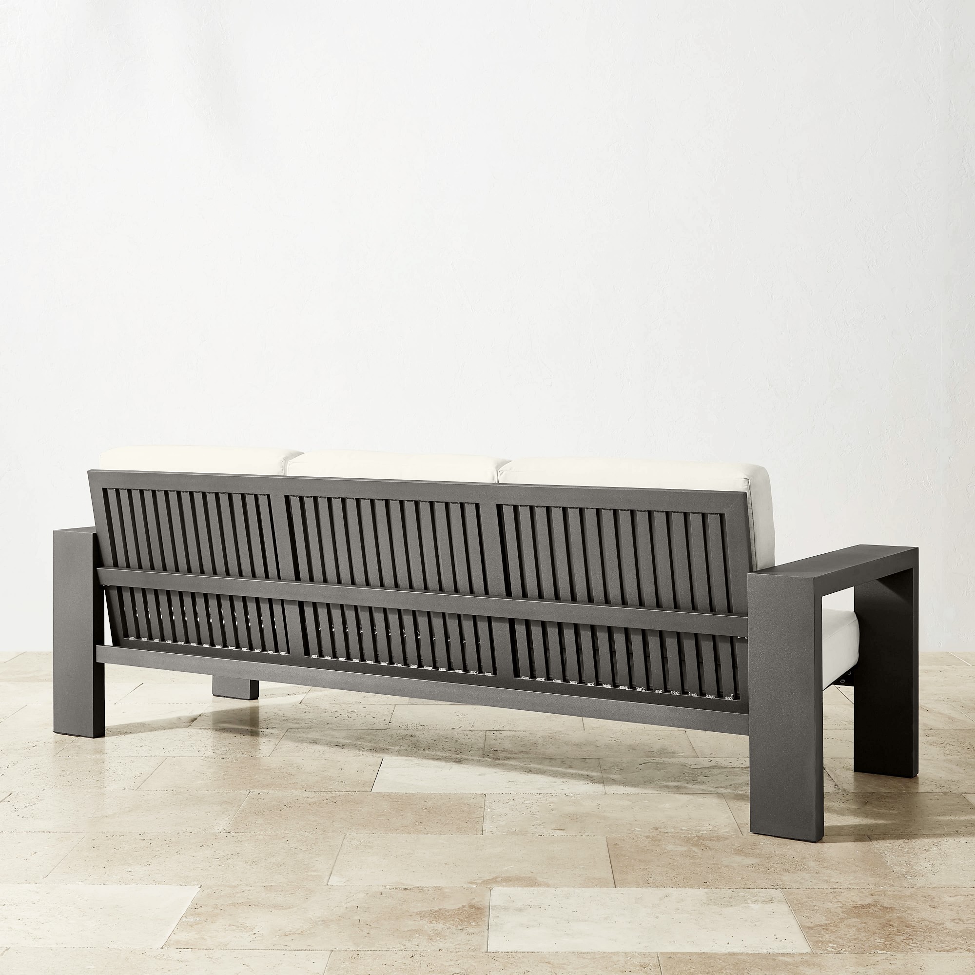 Larnaca Outdoor Slate Grey Metal Sofa (96-107)