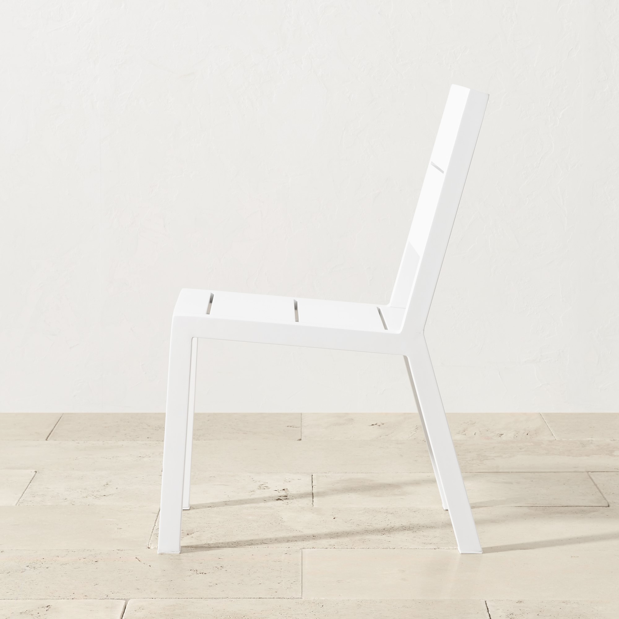 Larnaca Outdoor White Metal Dining Side Chair