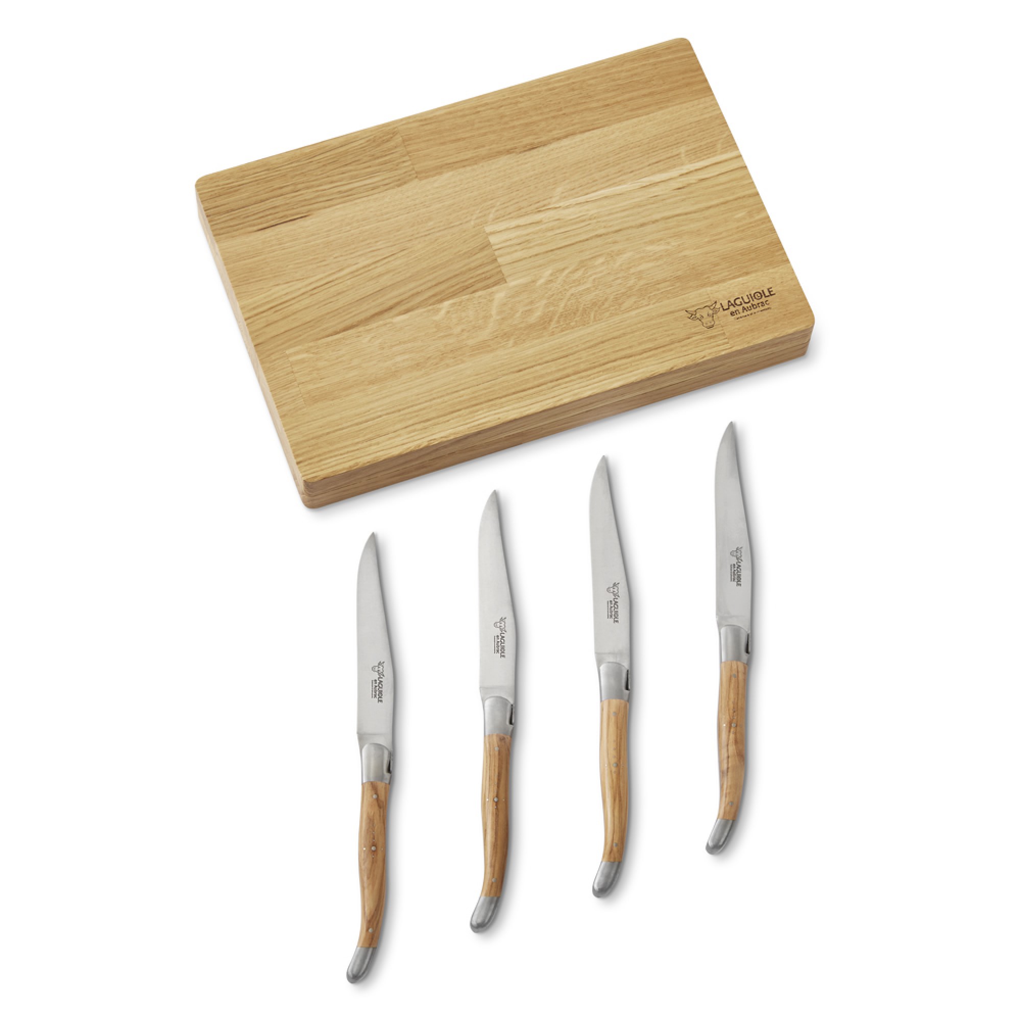 Laguiole En Aubrac Olivewood Steak Knives, Set of 4