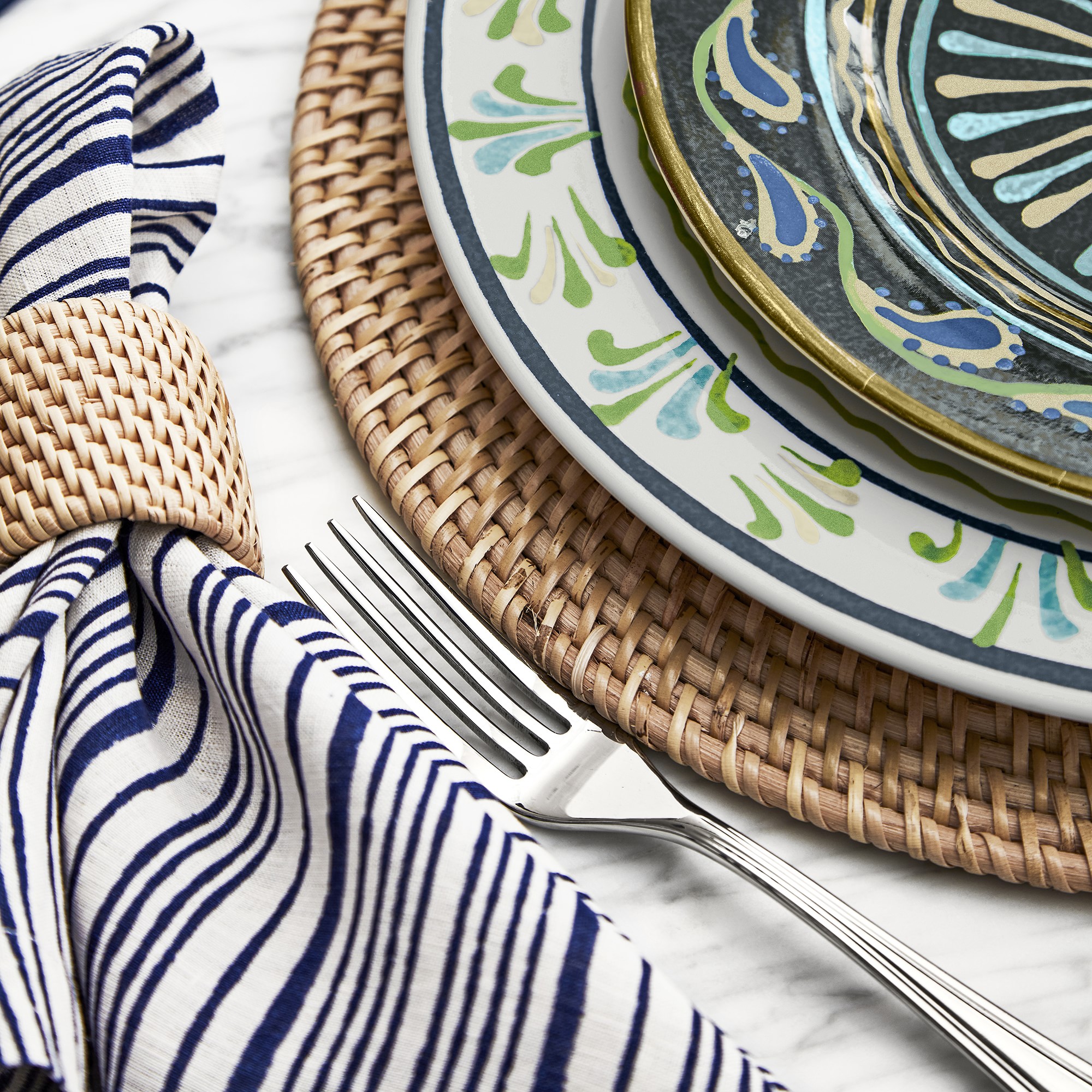 Light Woven Napkin Rings, Set of 4