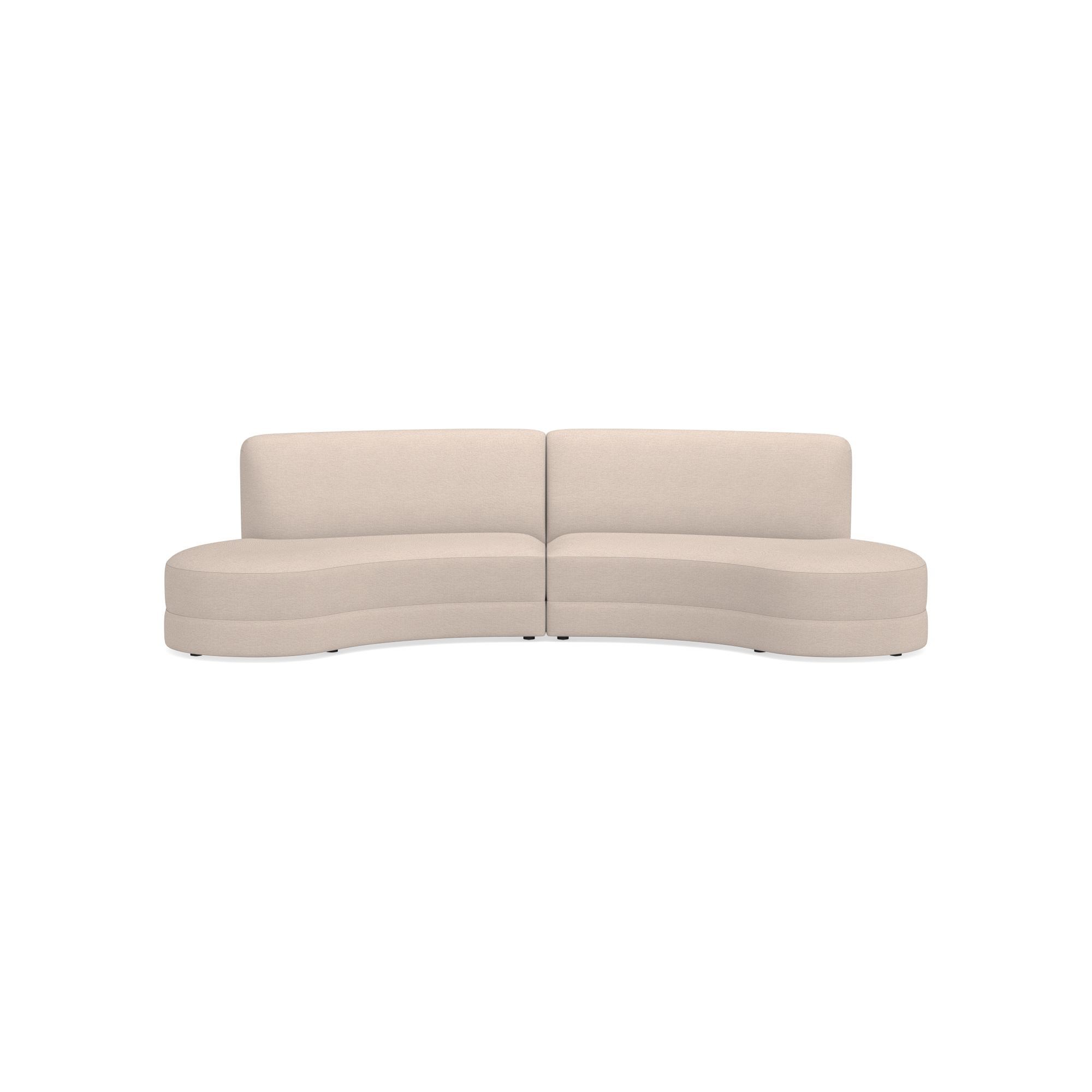 Capri 2-Piece Bumper Armless Sectional (132)
