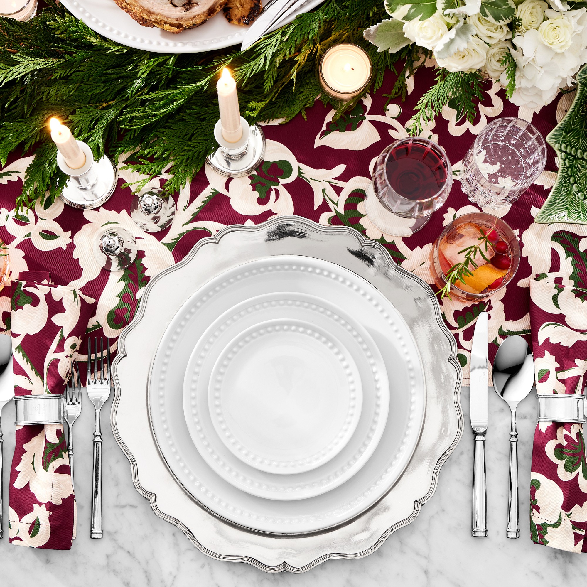 Pillivuyt Beaded Coupe Bread & Butter Plates, Set of 4