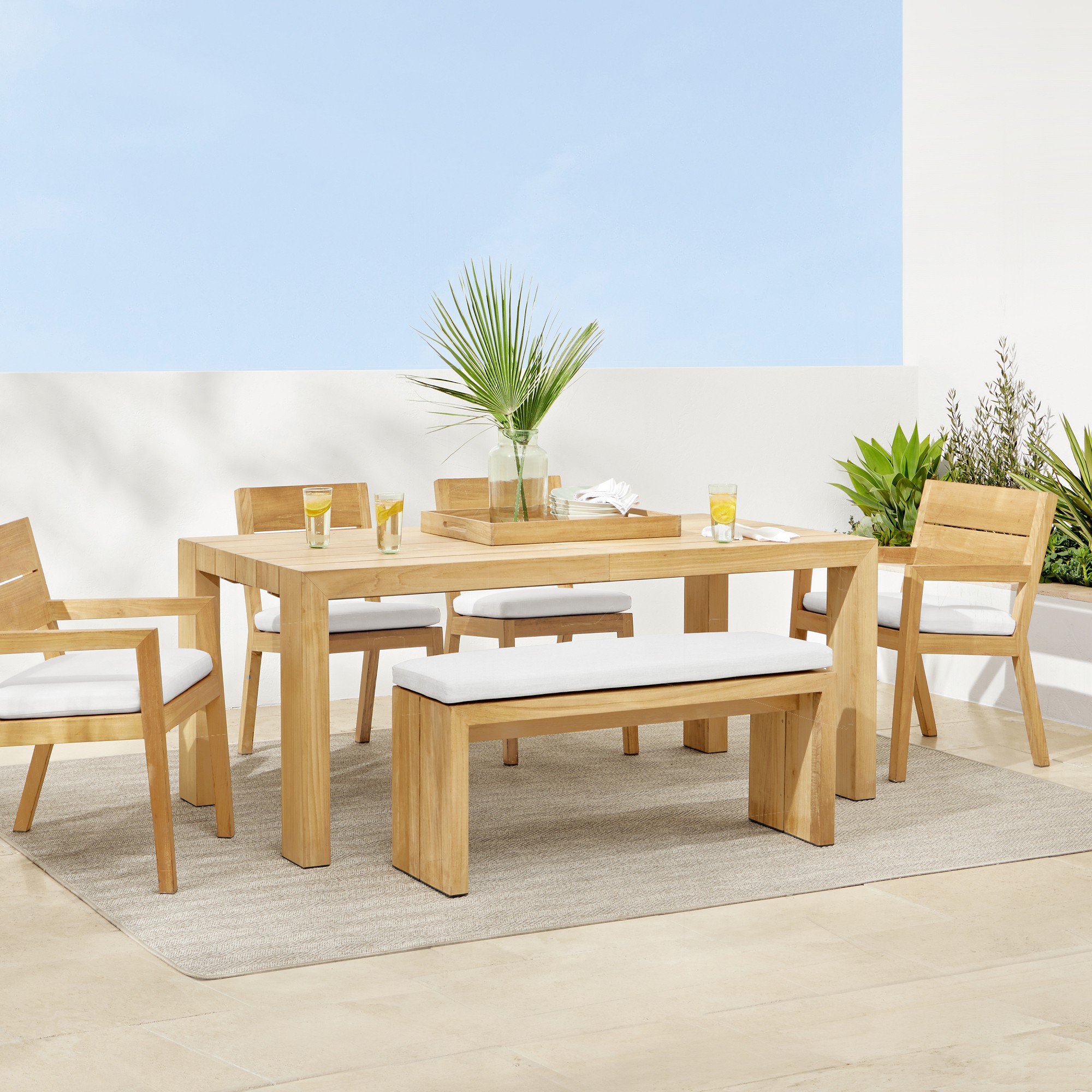 Larnaca Outdoor Teak Extendable Dining Table (72-118)
