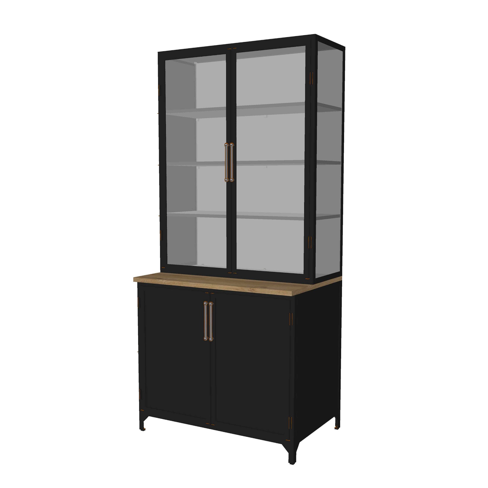 Colt 2- Door Glass Storage Cabinet with Counter (40)