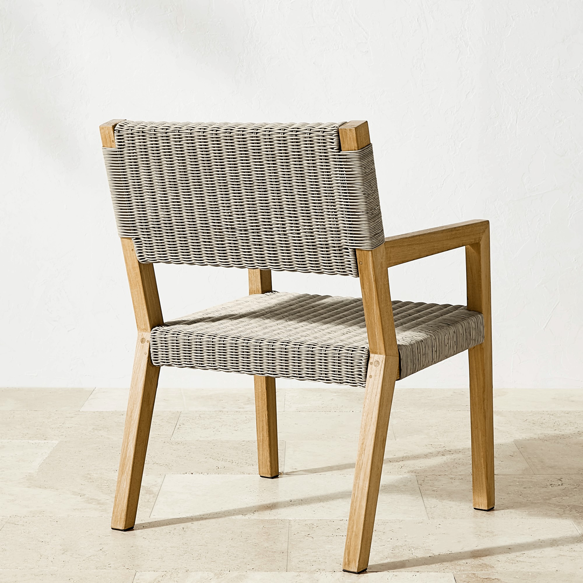 Larnaca Outdoor Natural Teak x All-Weather Weave Dining Armchair