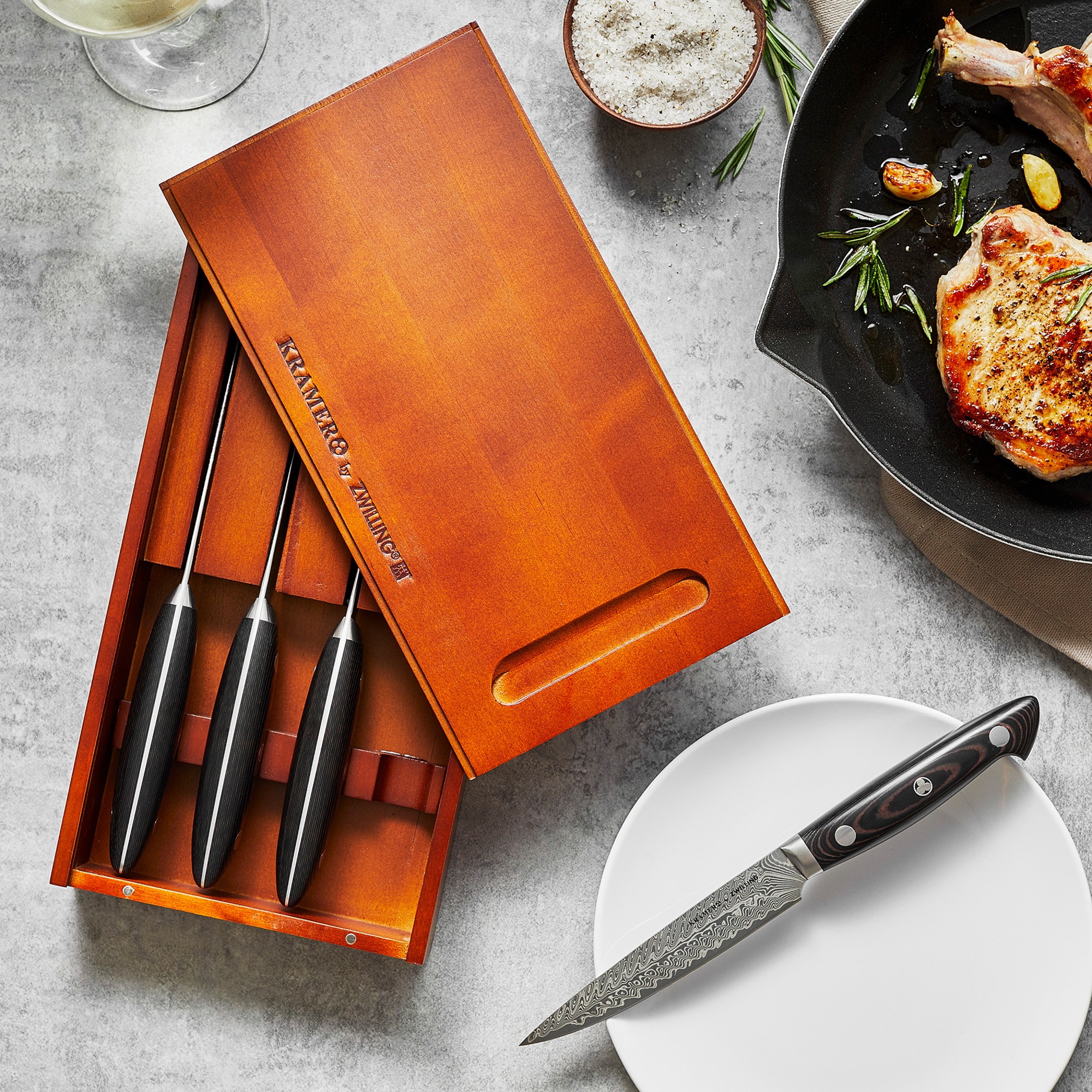 Zwilling Bob Kramer Damascus Steel Steak Knives, Set of 4