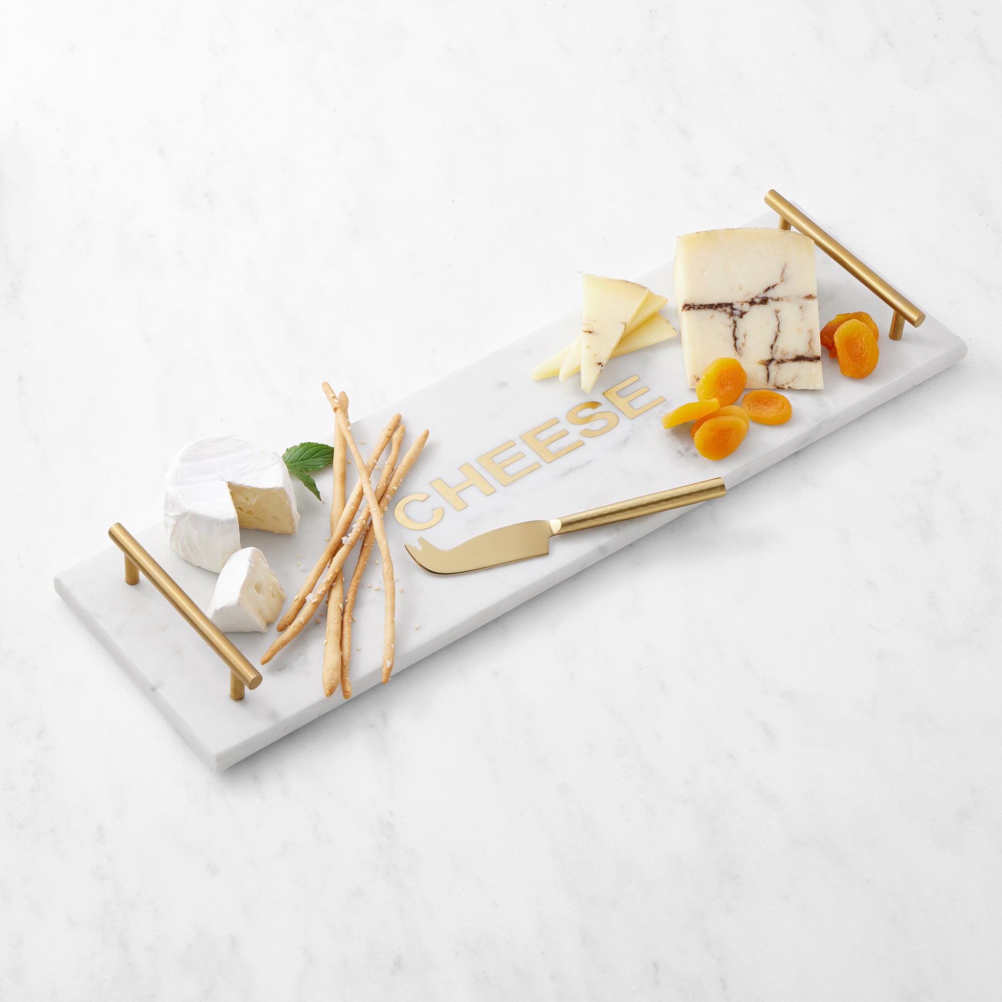 Marble & Brass Cheese Rectangular Cheese Board