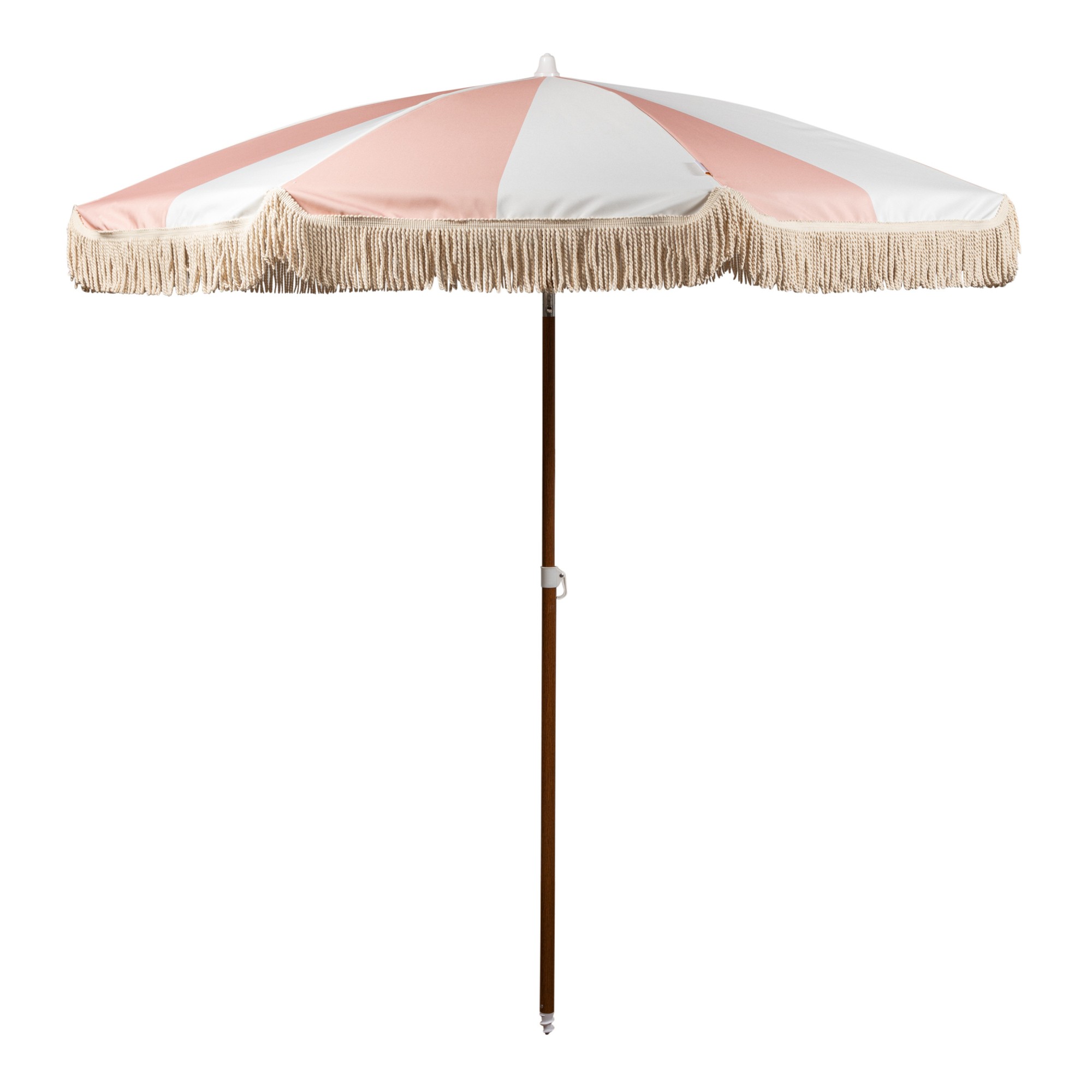 6.5' Round Beach State Summerland Portable Umbrella, Pink Salt Stripe
