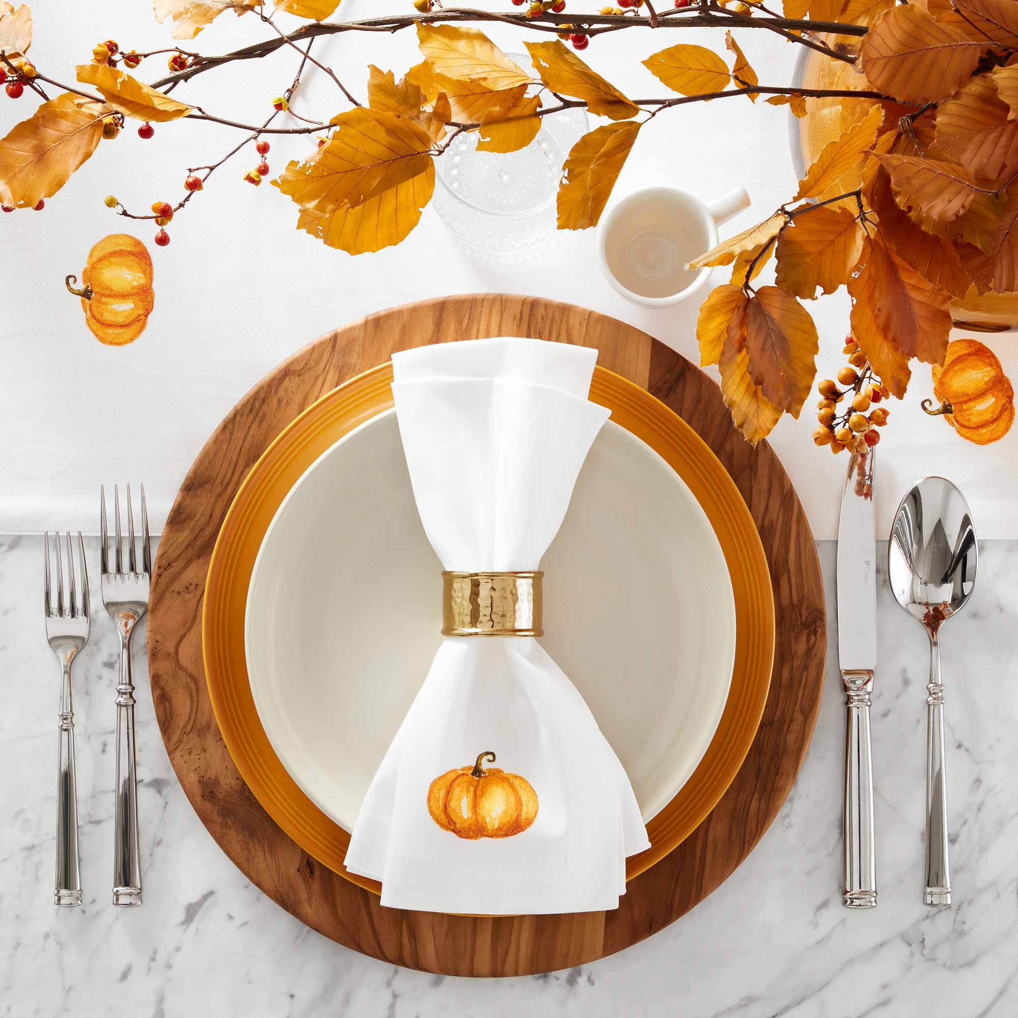 Antique Brass Napkin Rings, Set of 4