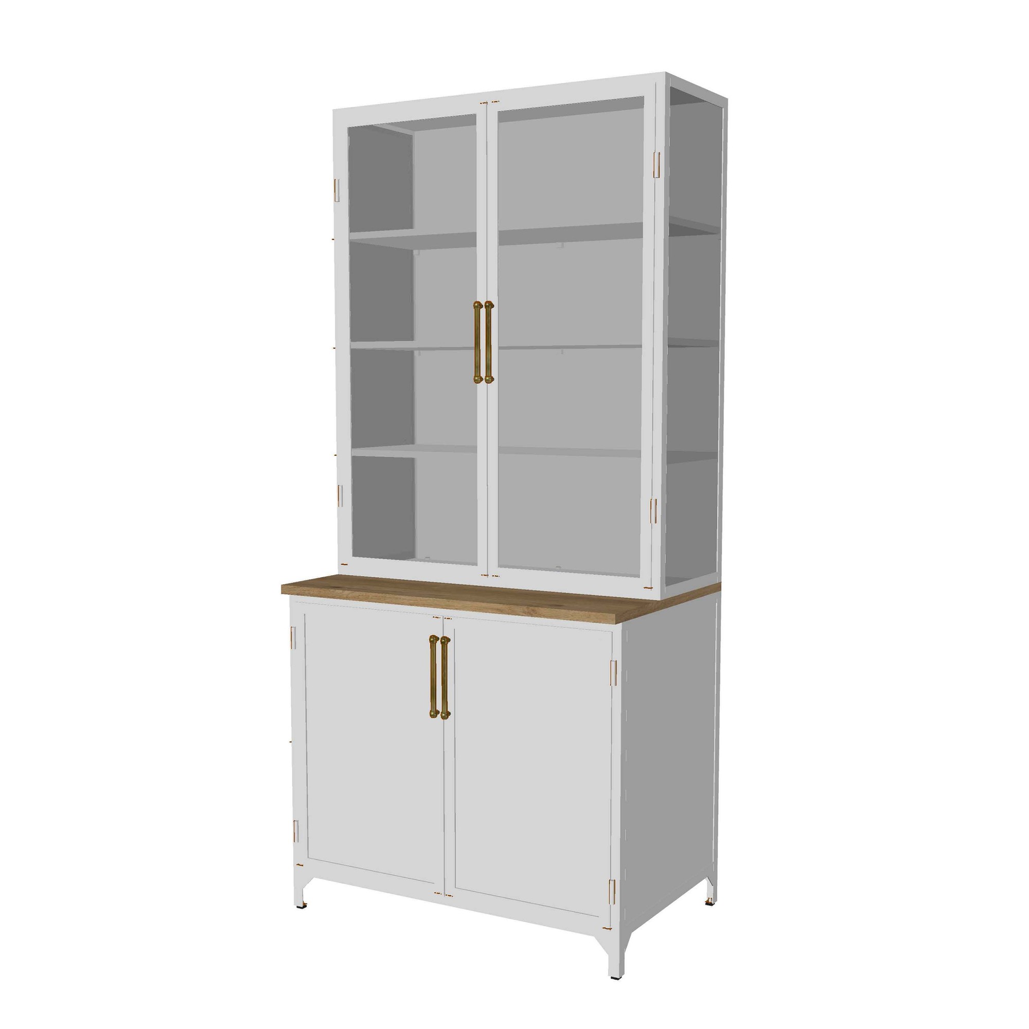 Colt 2- Door Glass Storage Cabinet with Counter (40)