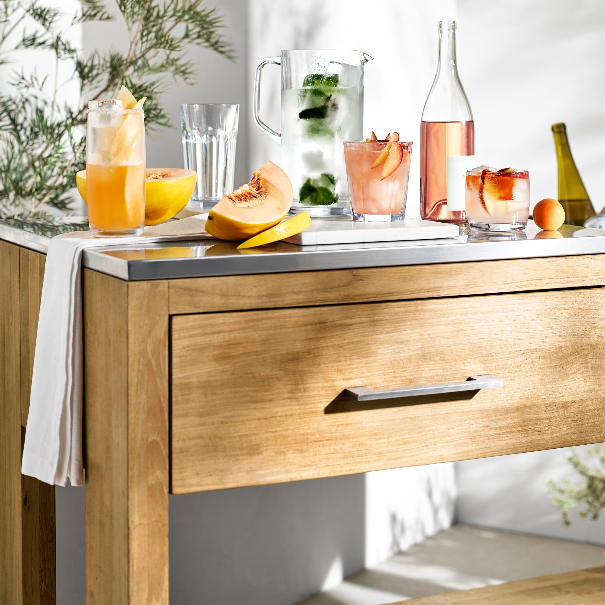 Larnaca Outdoor Teak Prep Table (58)