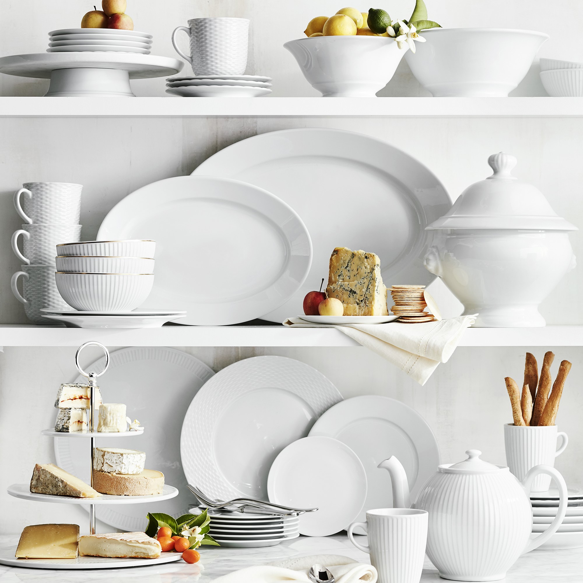 Apilco Tulip Porcelain Serving Bowls