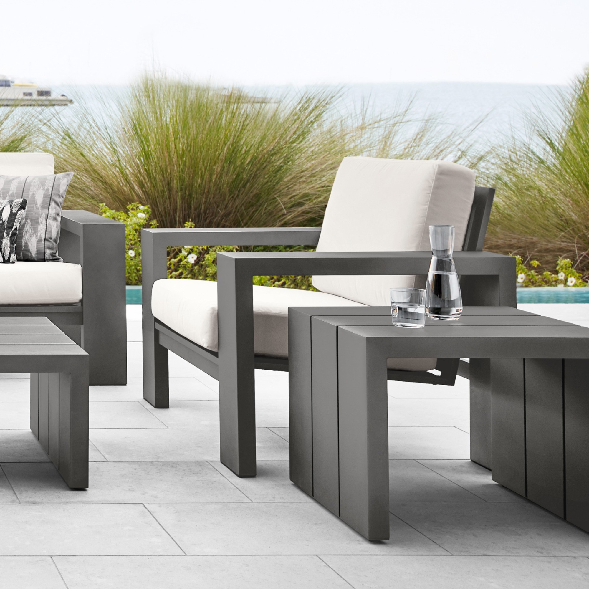 Larnaca Slate Grey Metal Outdoor Side Table (24)