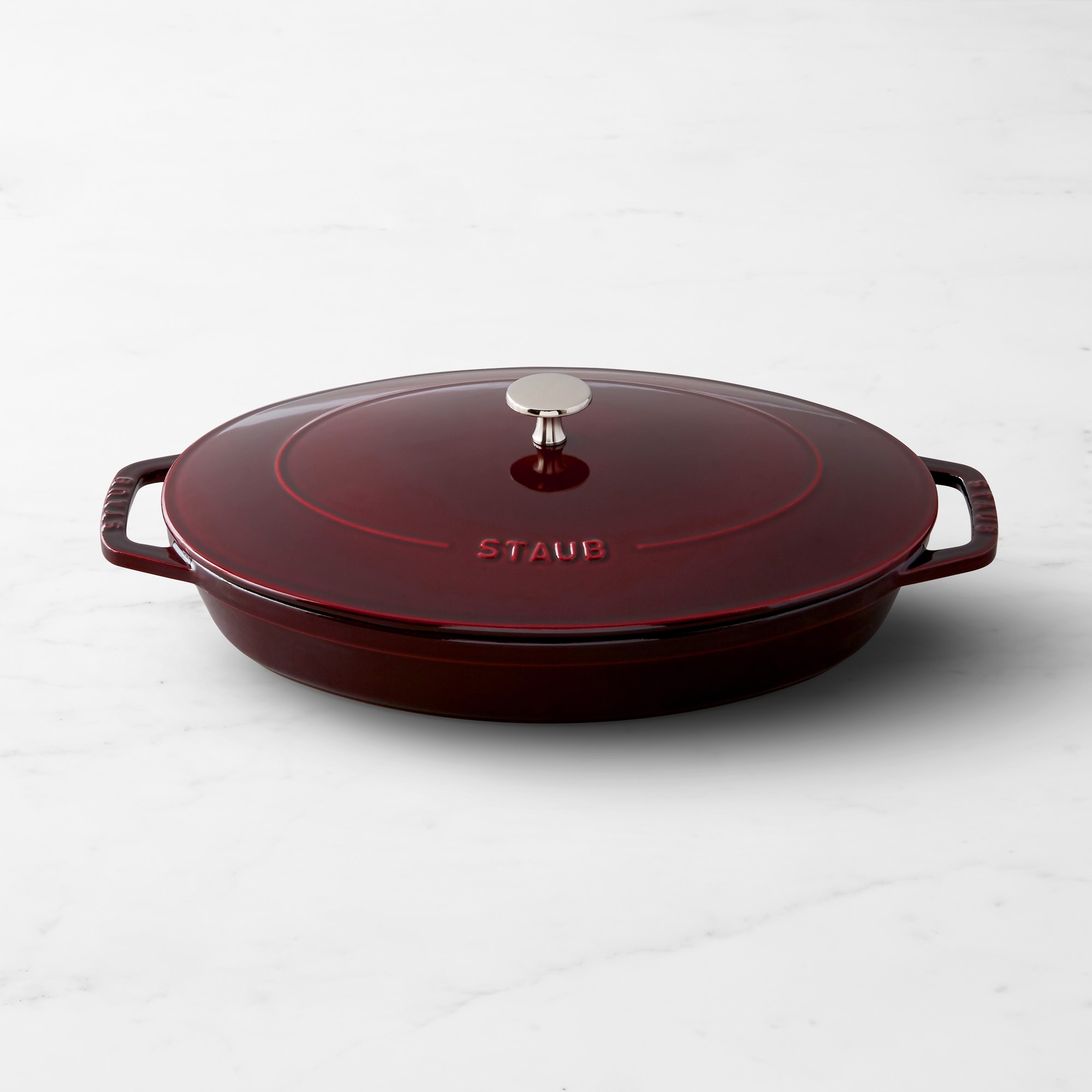 Staub Enameled Cast Iron Oval Gratin with Lid, 2 1/4 Qt.