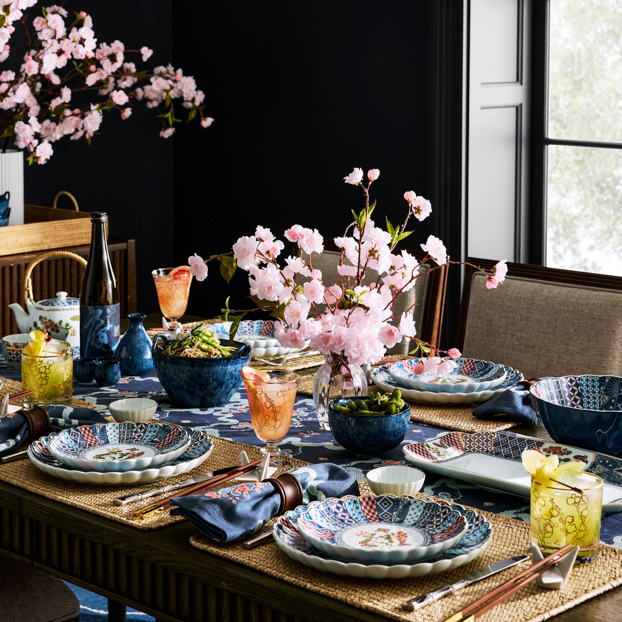 Embroidered Blossom Table Runner