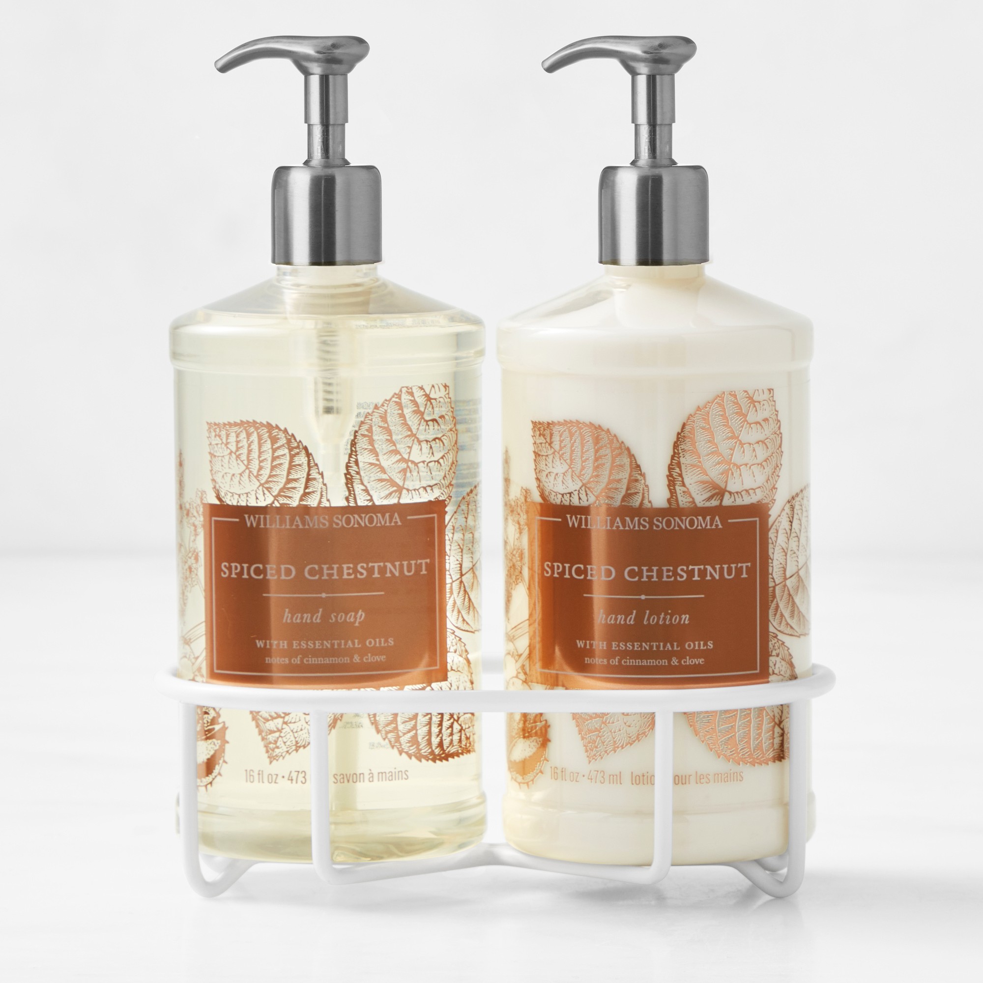 Williams Sonoma Spiced Chestnut Hand Soap & Hand Lotion 3-Piece Set