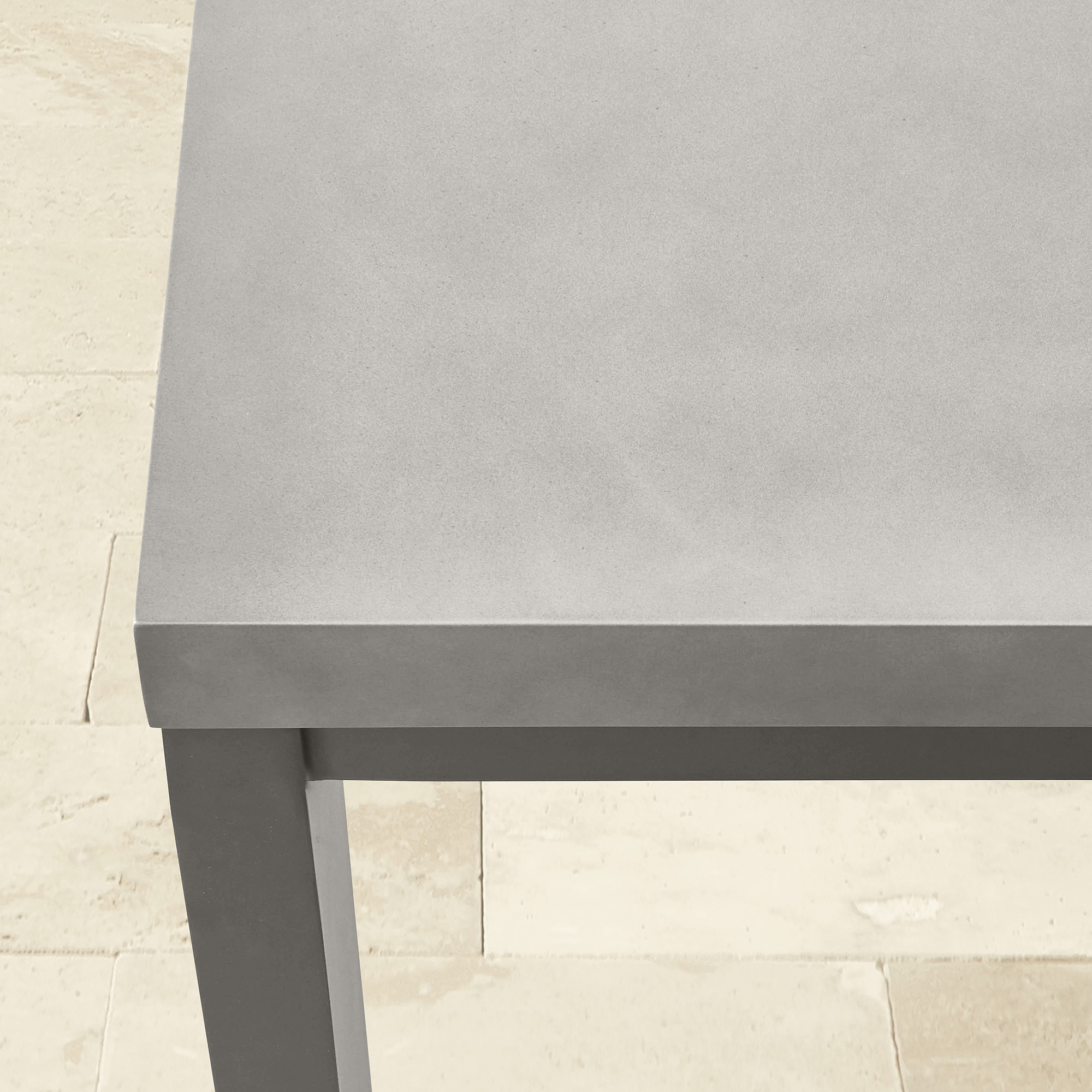 Larnaca Outdoor Slate Grey Metal Fiberstone Dining Table (96-108)