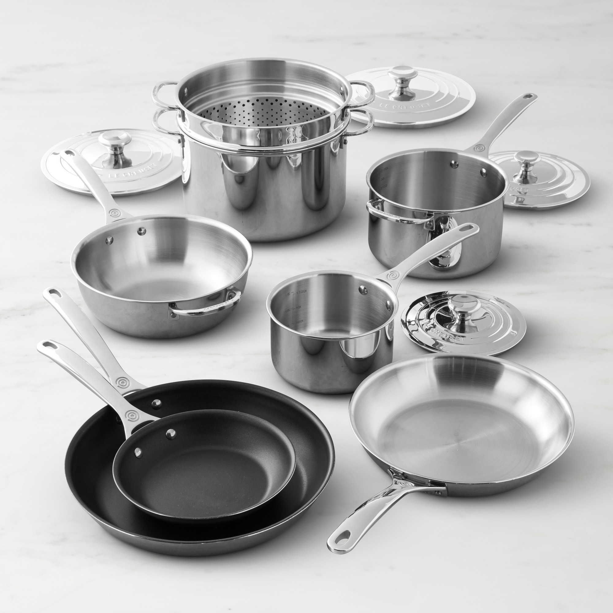Le Creuset Signature Stainless-Steel 12-Piece Cookware Set