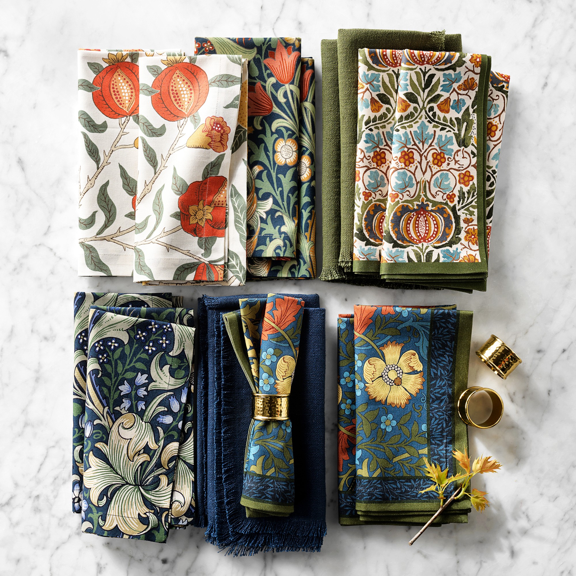 Antique Brass Napkin Rings, Set of 4