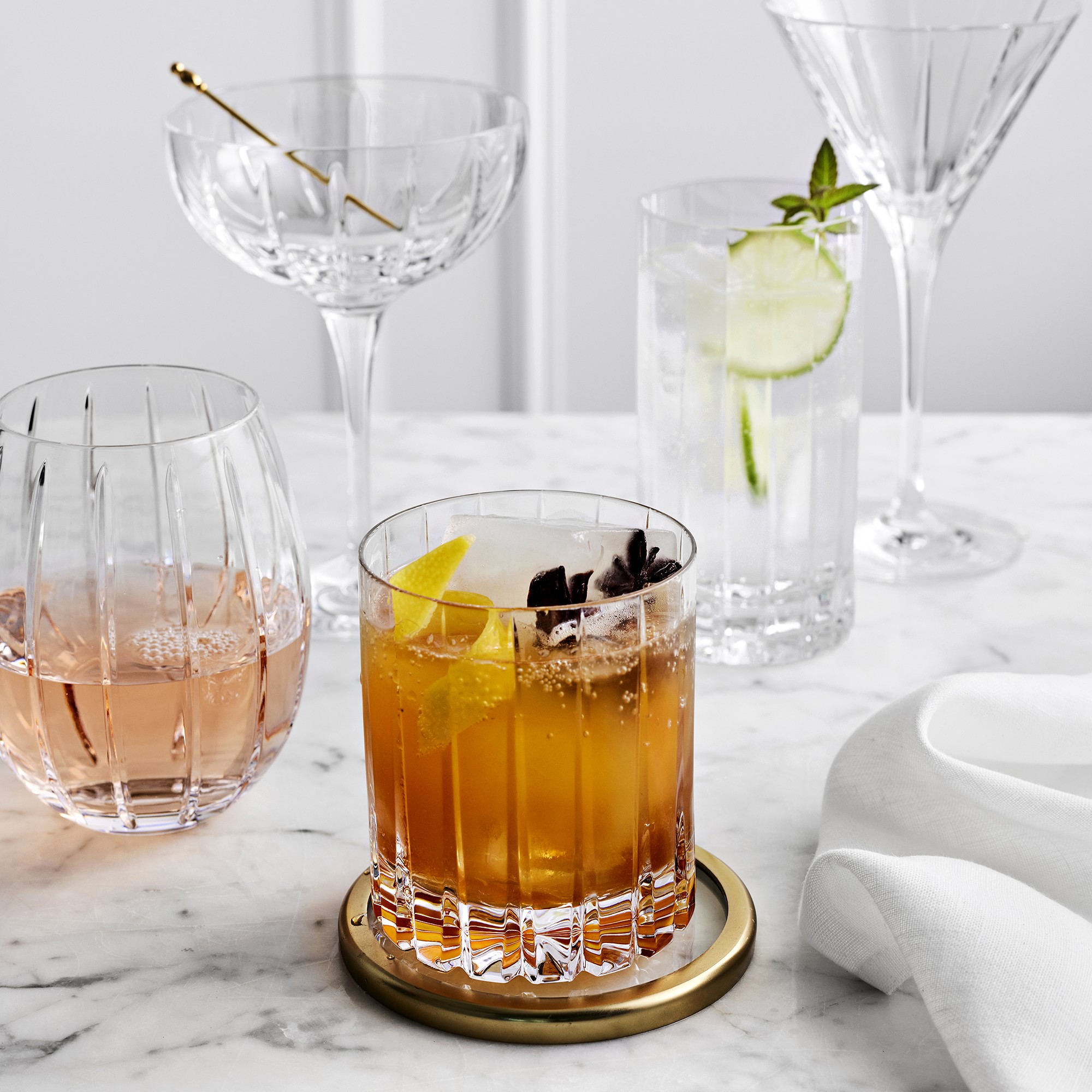 Dorset Crystal Double Old-Fashioned Glasses