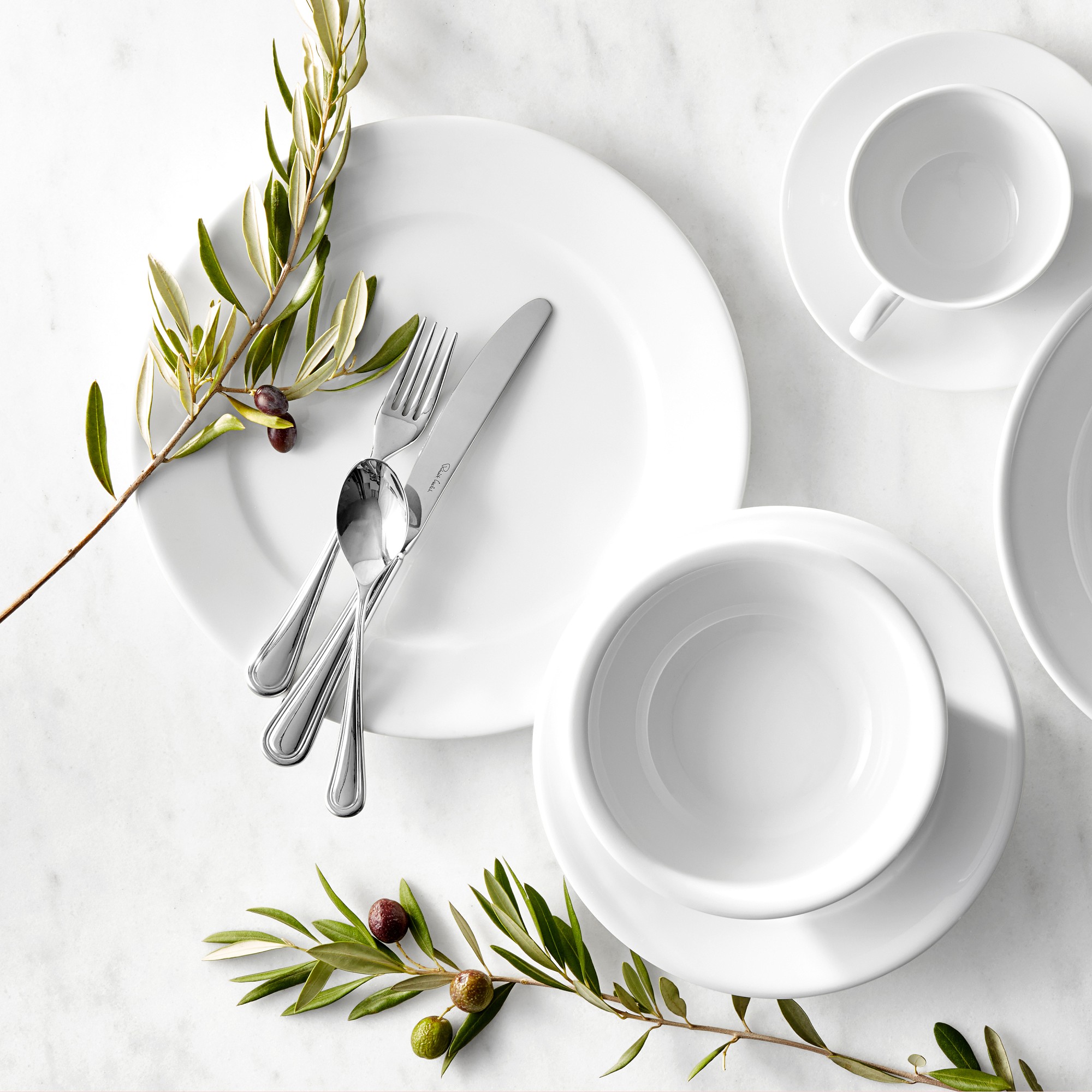 Apilco Tradition Porcelain Cups & Saucers