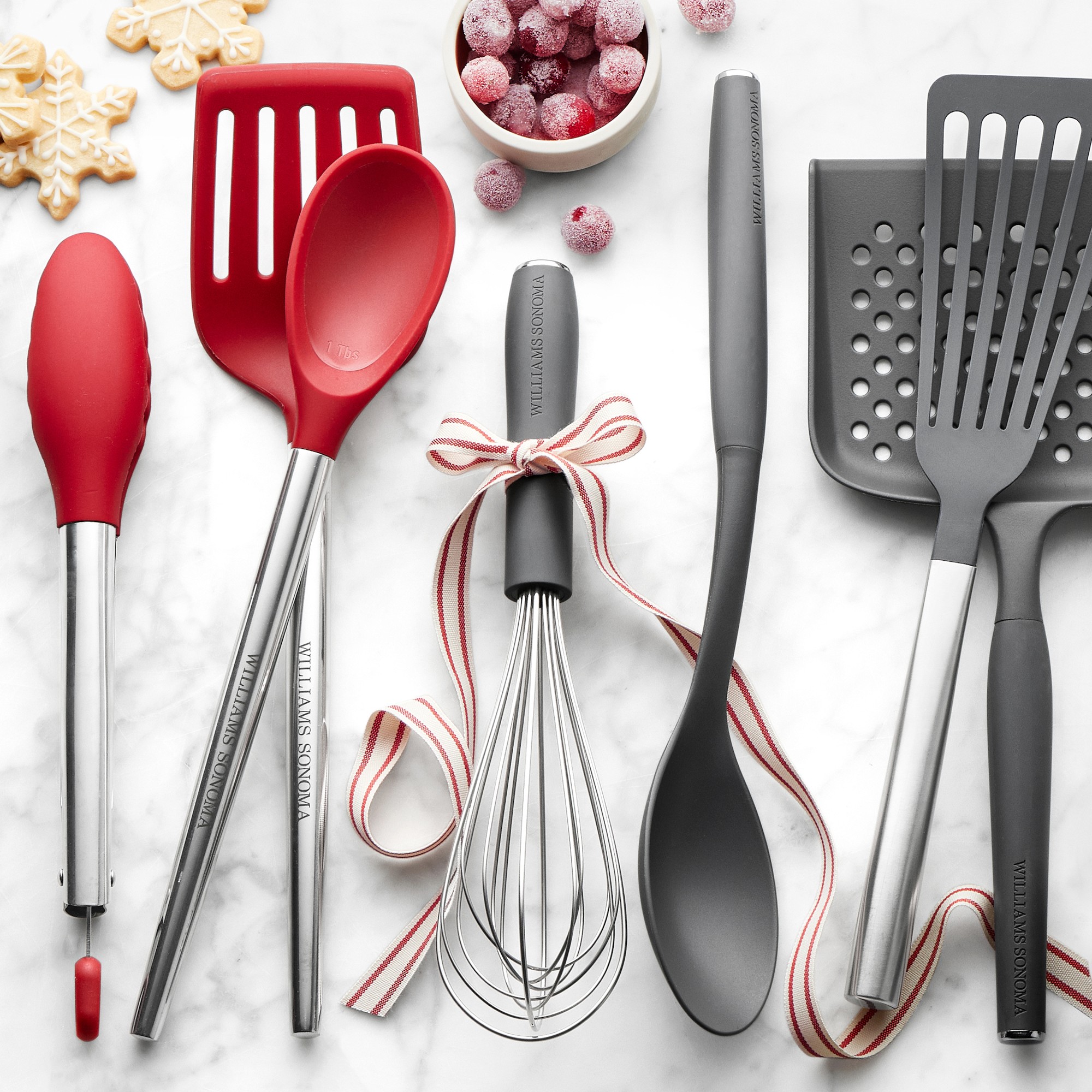 Williams Sonoma Stainless-Steel Silicone Locking Tongs