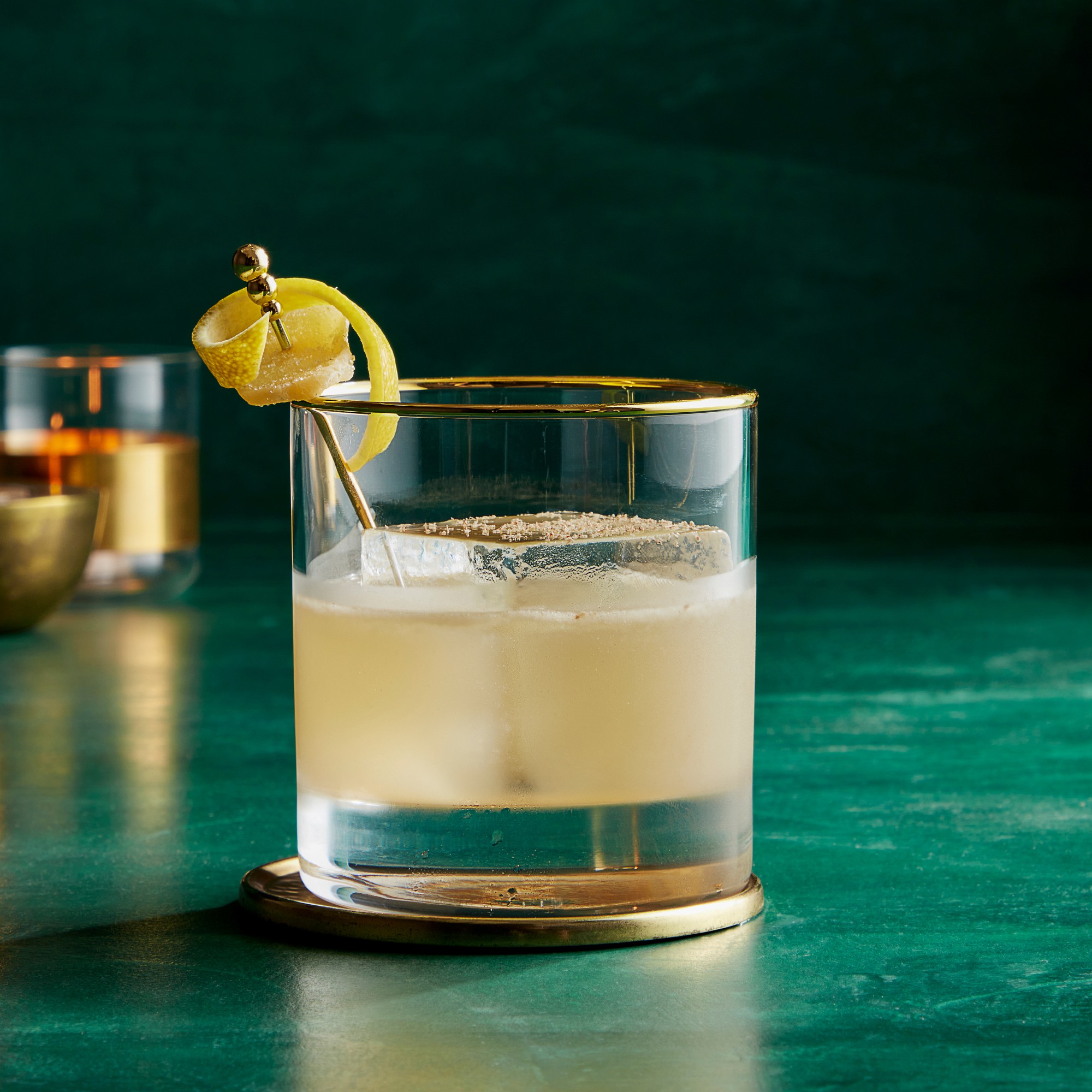 Gold Rim Double Old-Fashioned Glasses, Set of 4