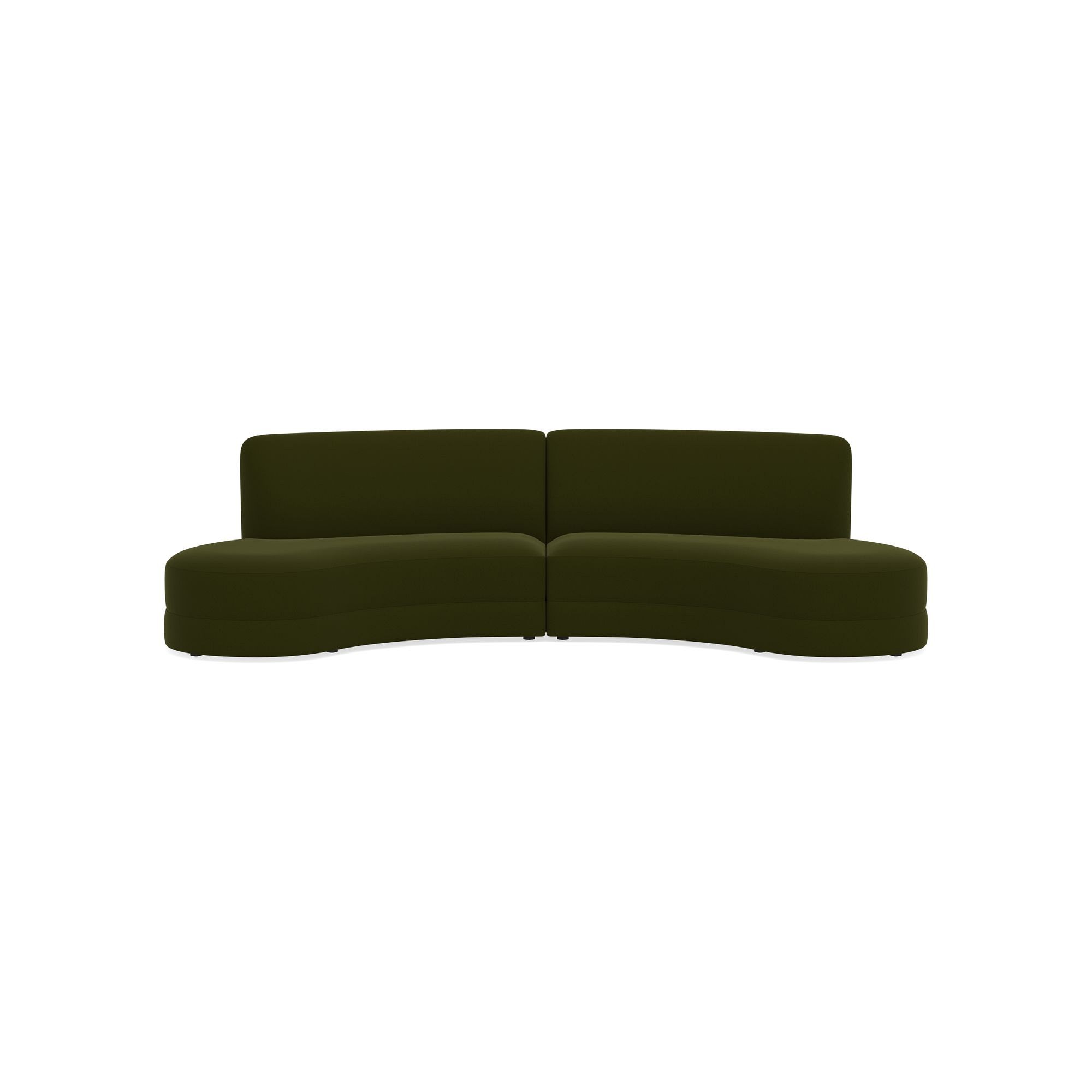 Capri 2-Piece Bumper Armless Sectional (132)