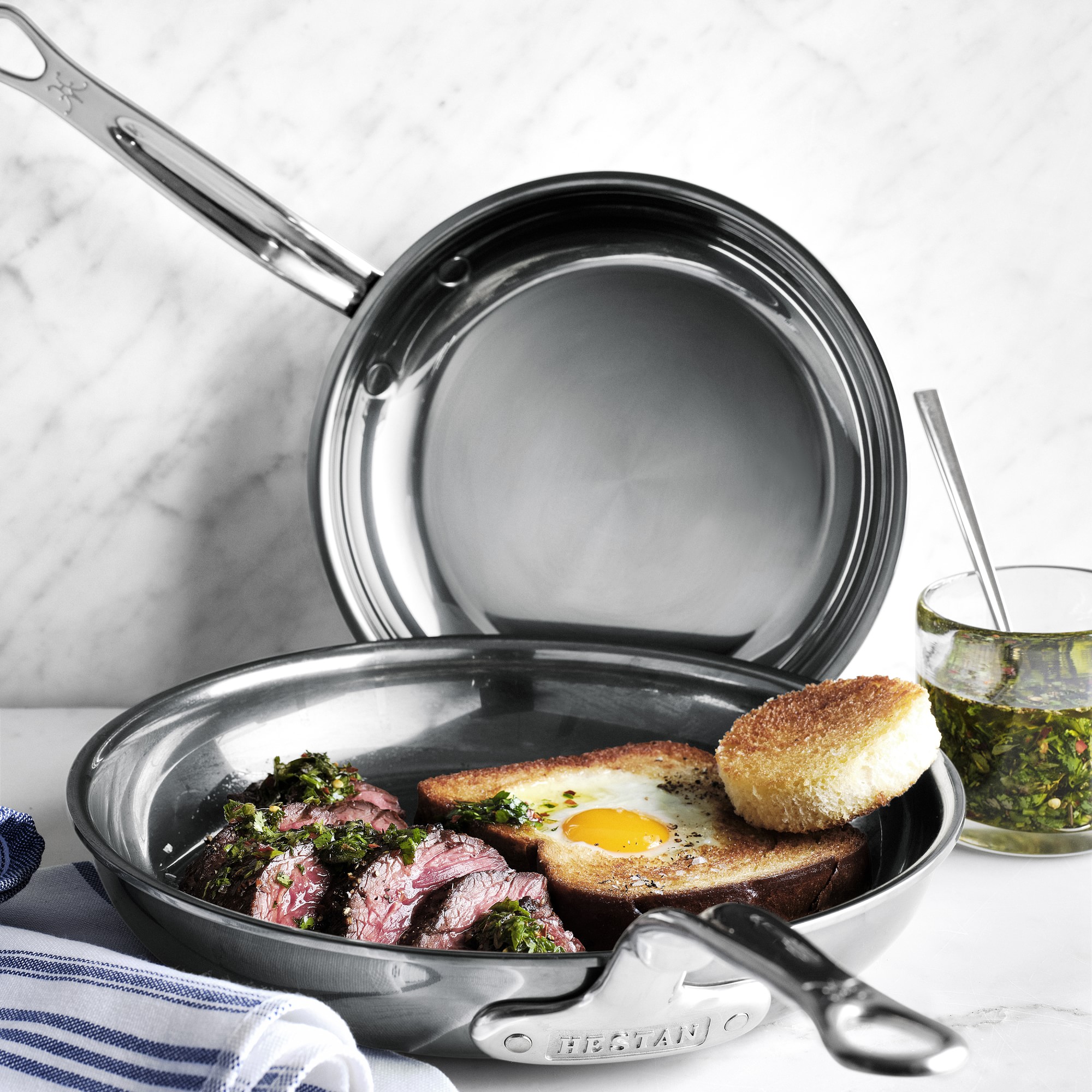 Hestan NanoBond® Titanium Stainless-Steel Skillet Fry Pan, Set of 2