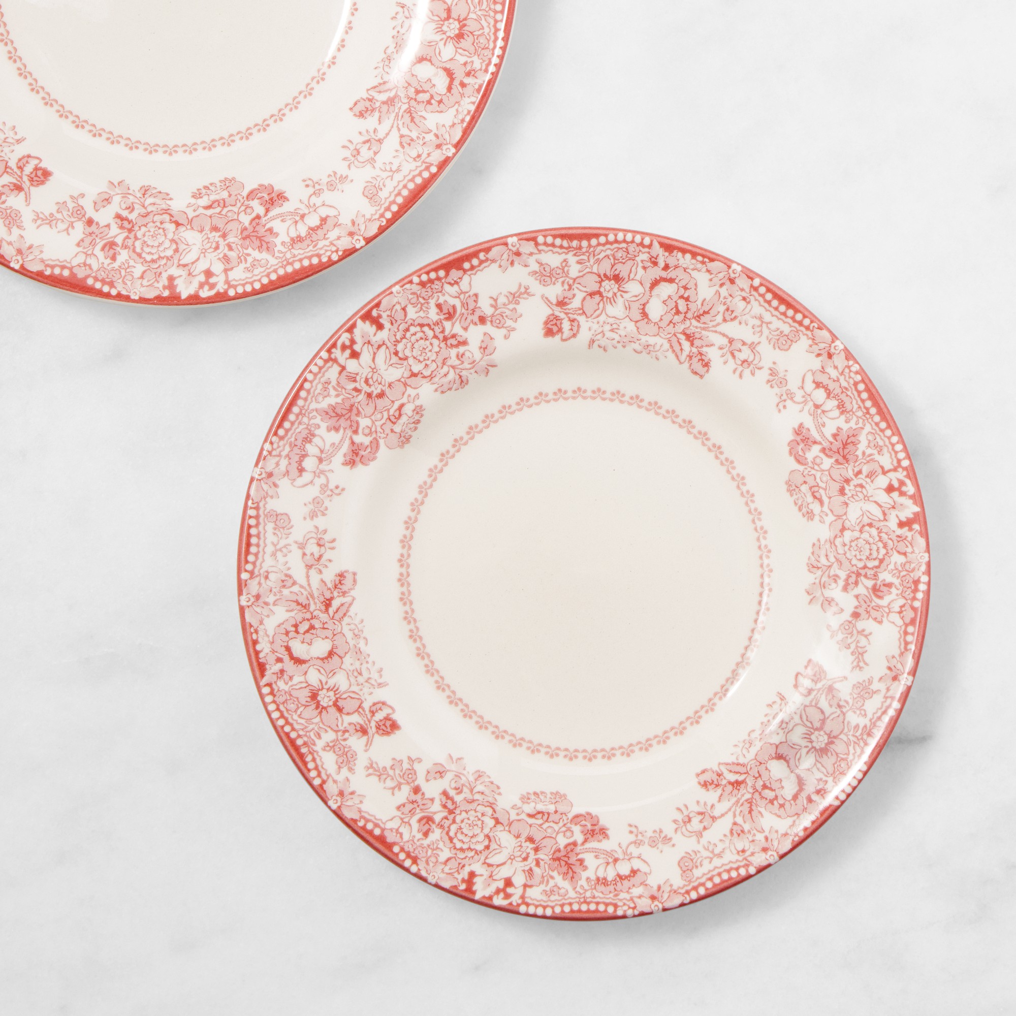 English Floral Appetizer Plates, Set of 4