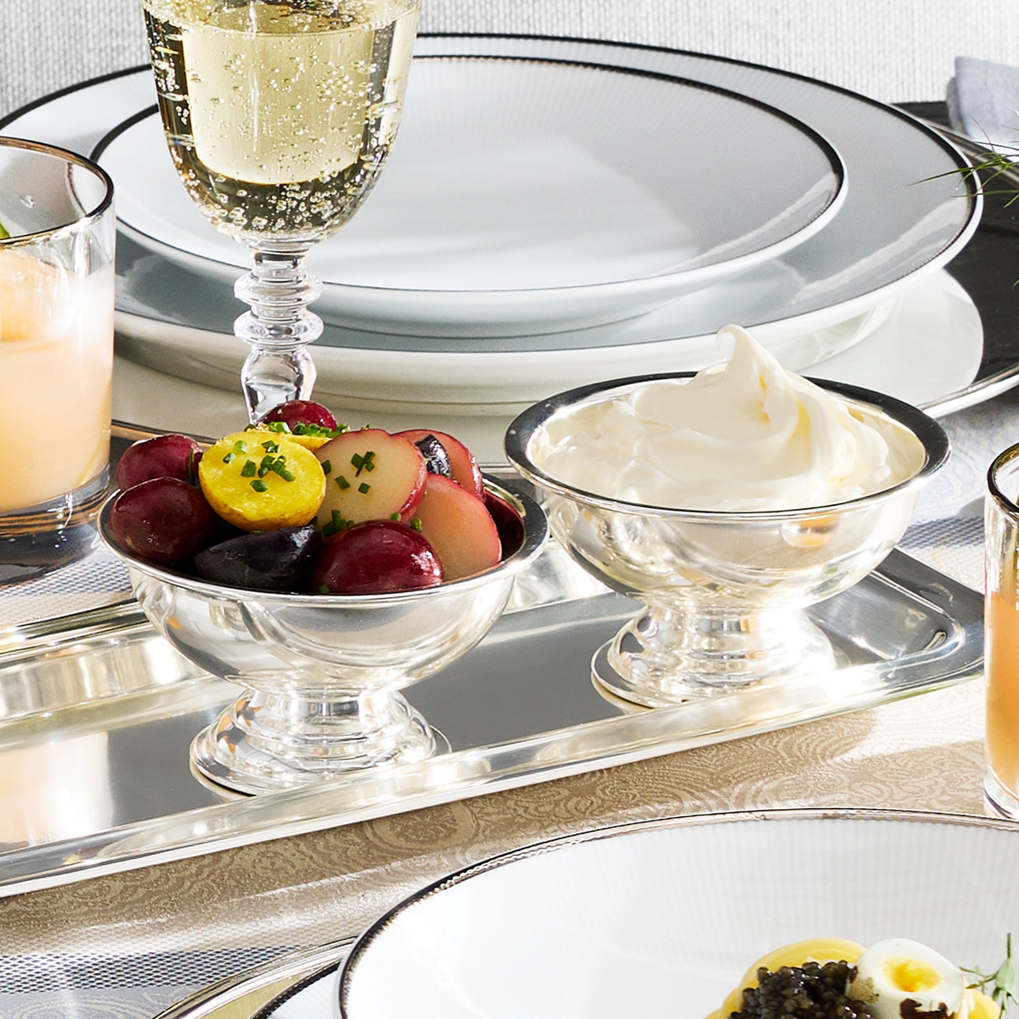 Heirloom Silver Footed Condiment Bowl