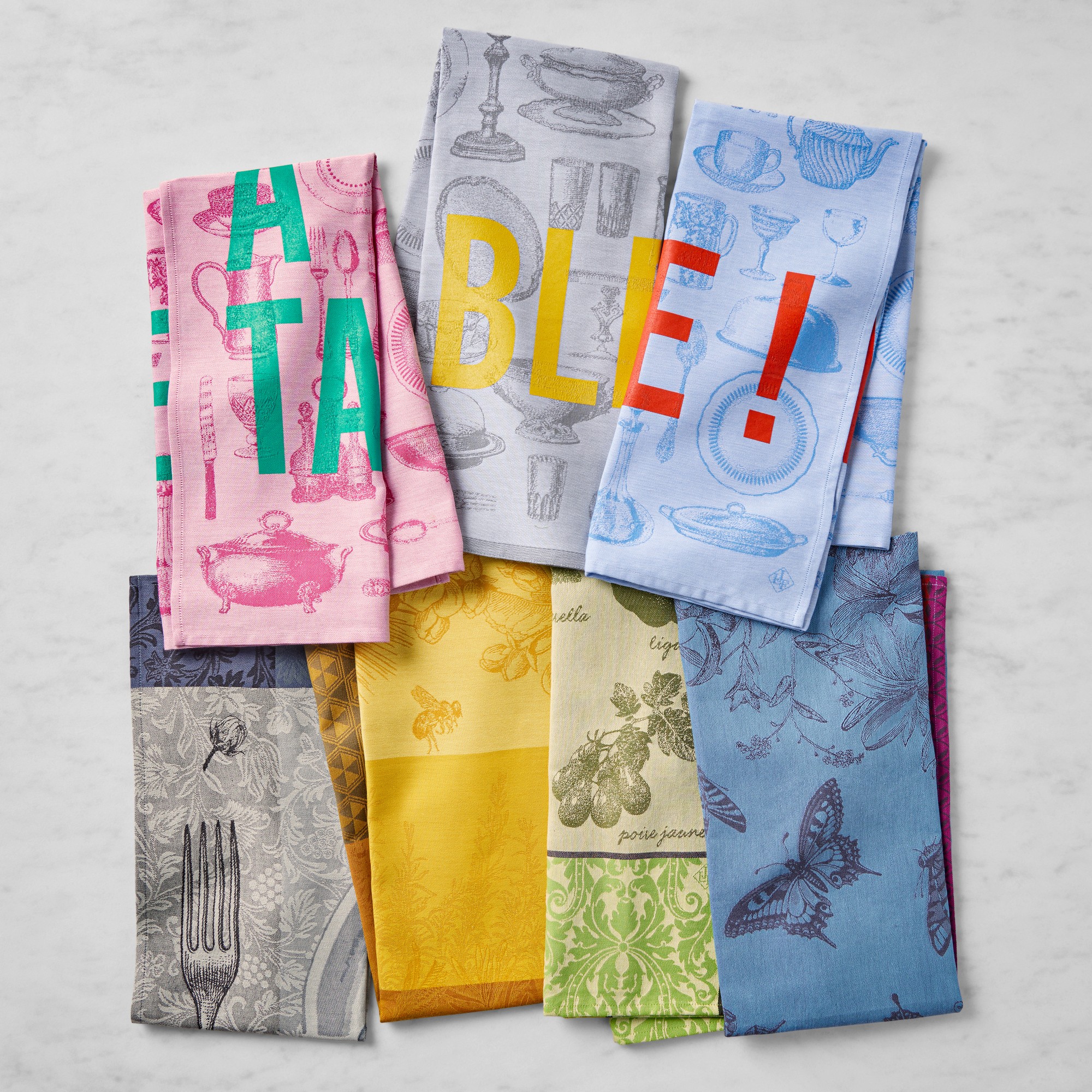 Jacquard Francais Crocus Navy Tea Towel