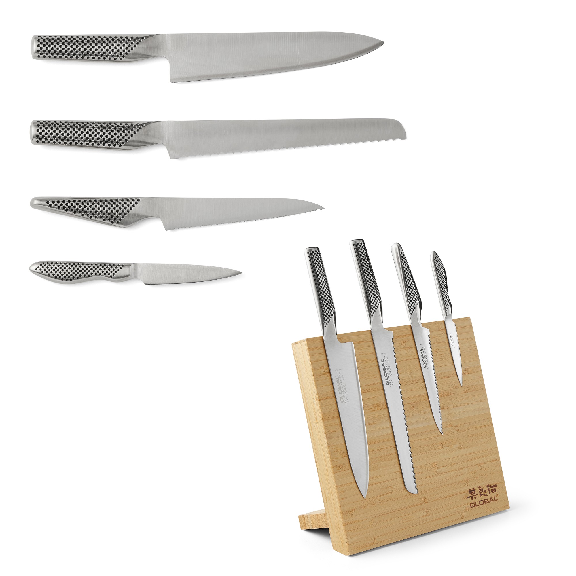 Global Classic Bitoku Magnetic Easel Set with Bamboo Block, Set of 5