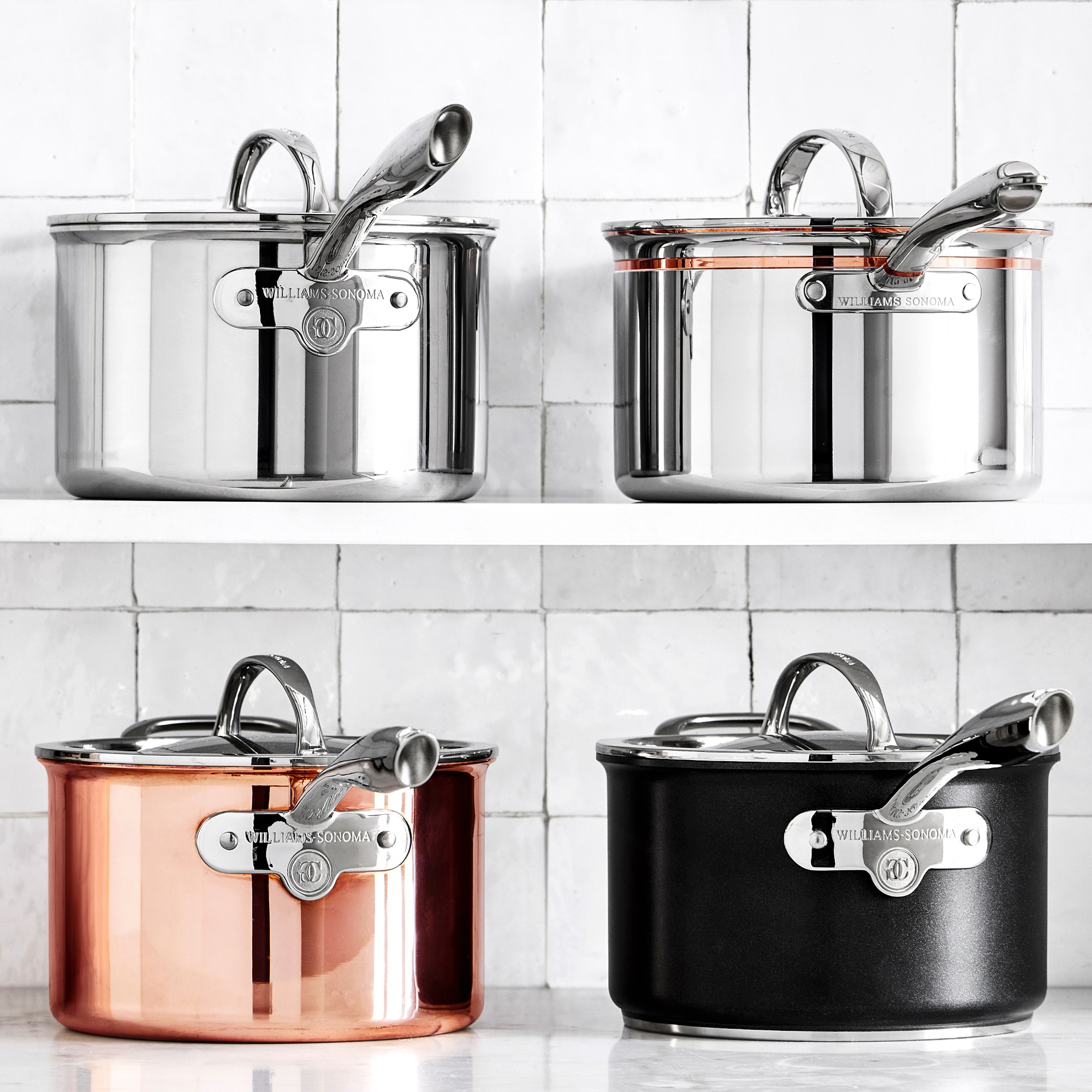 Williams Sonoma Signature Thermo-Clad™ Copper Pro Saucepan