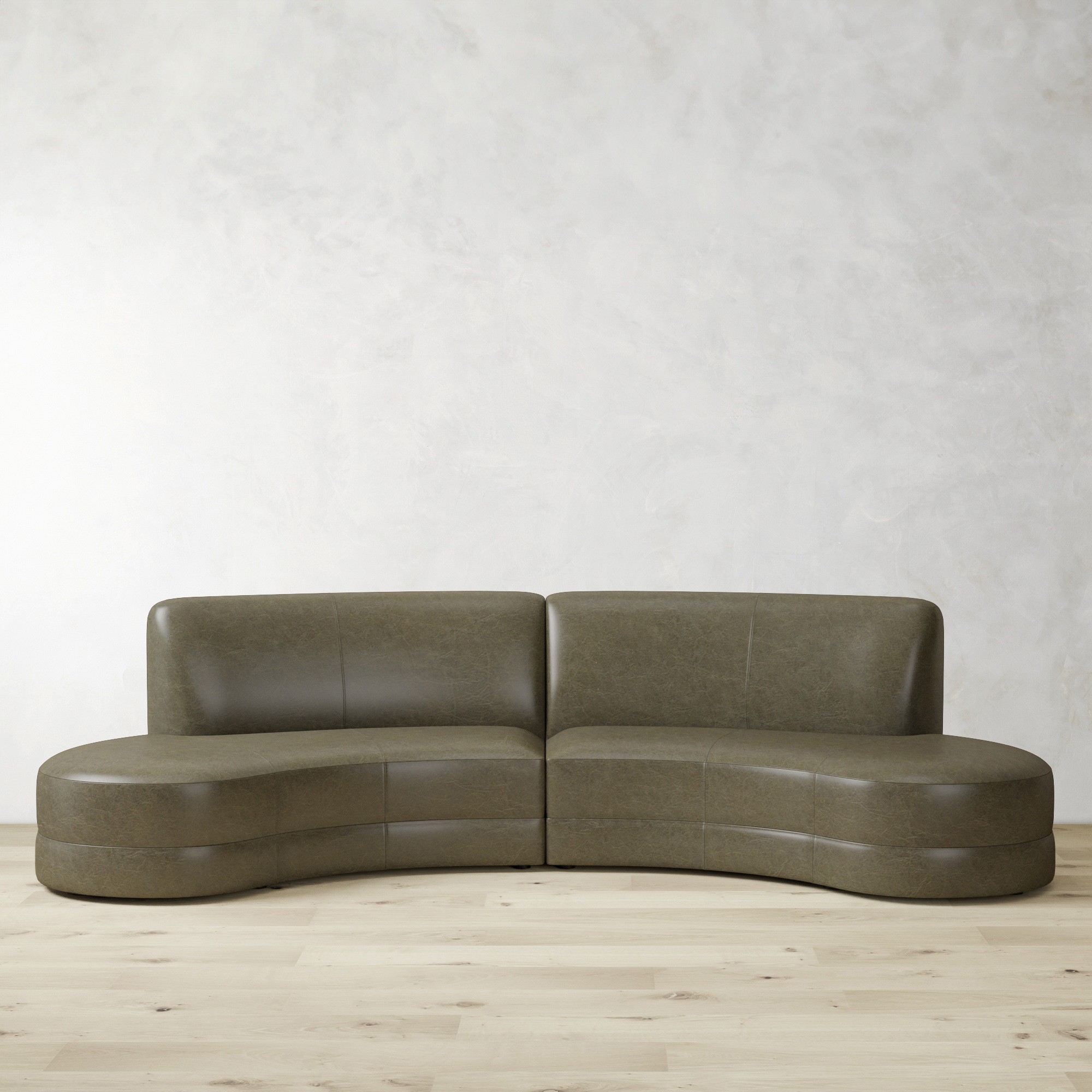 Capri 2-Piece Bumper Armless Sectional (132)