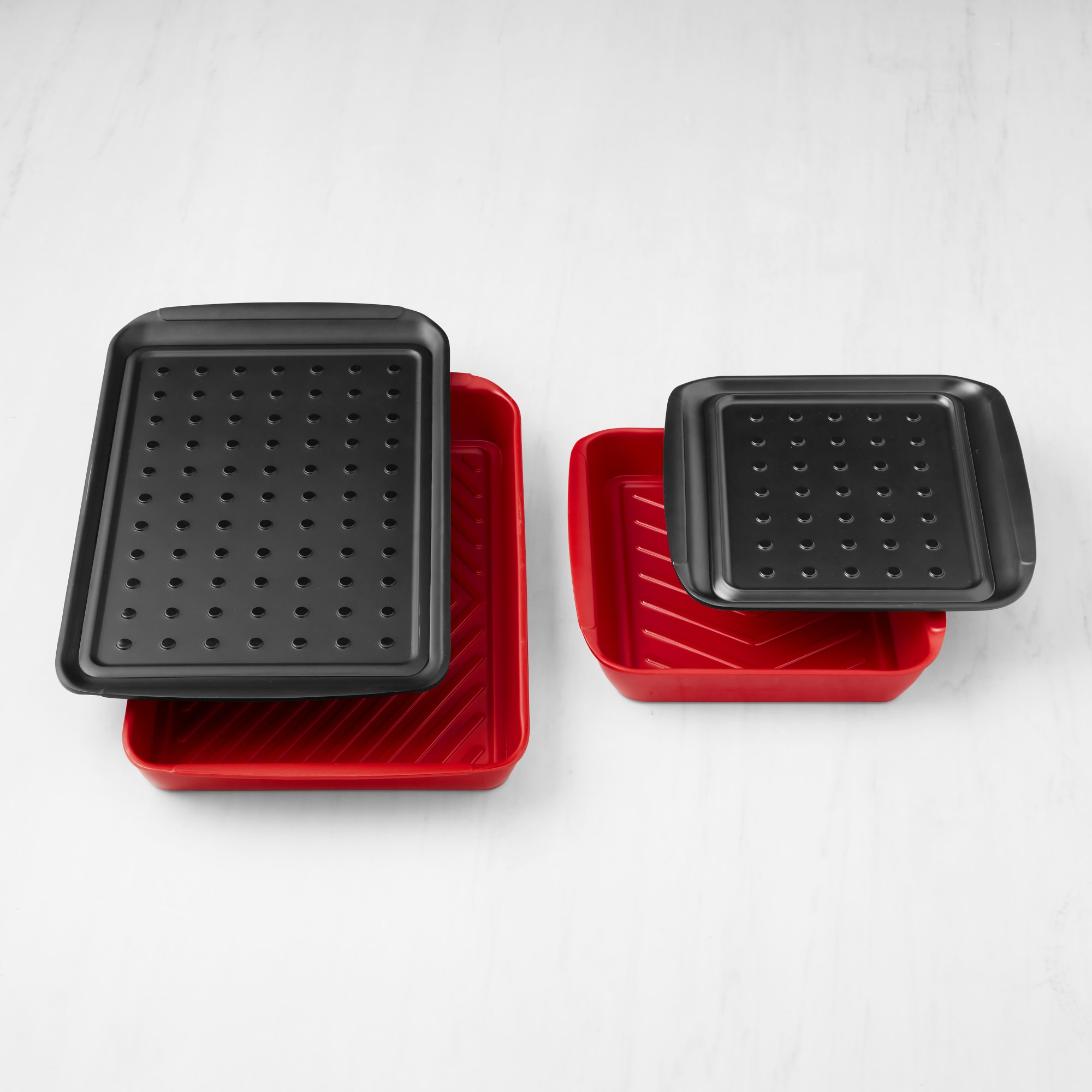Williams Sonoma Palermo 4-Piece Grill Marinade & Prep Tray Set