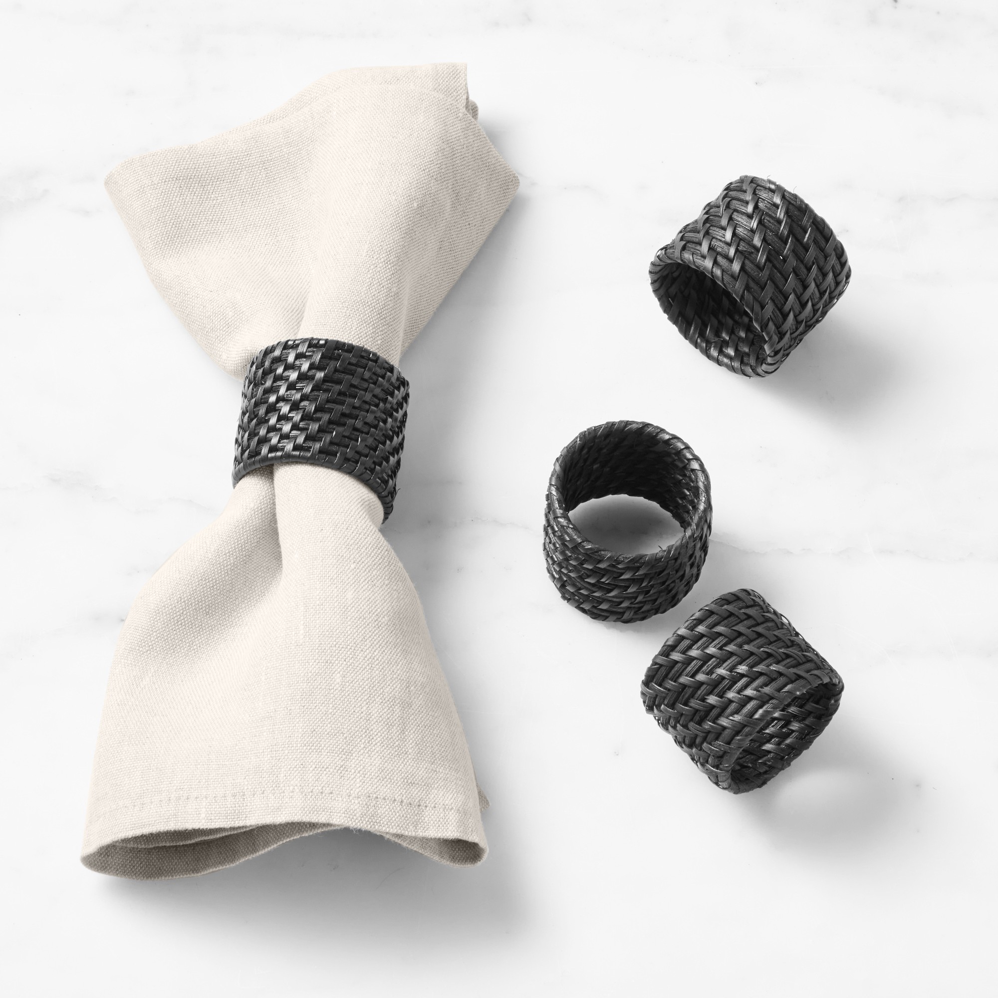 Black Hapao Napkin Rings, Set of 4