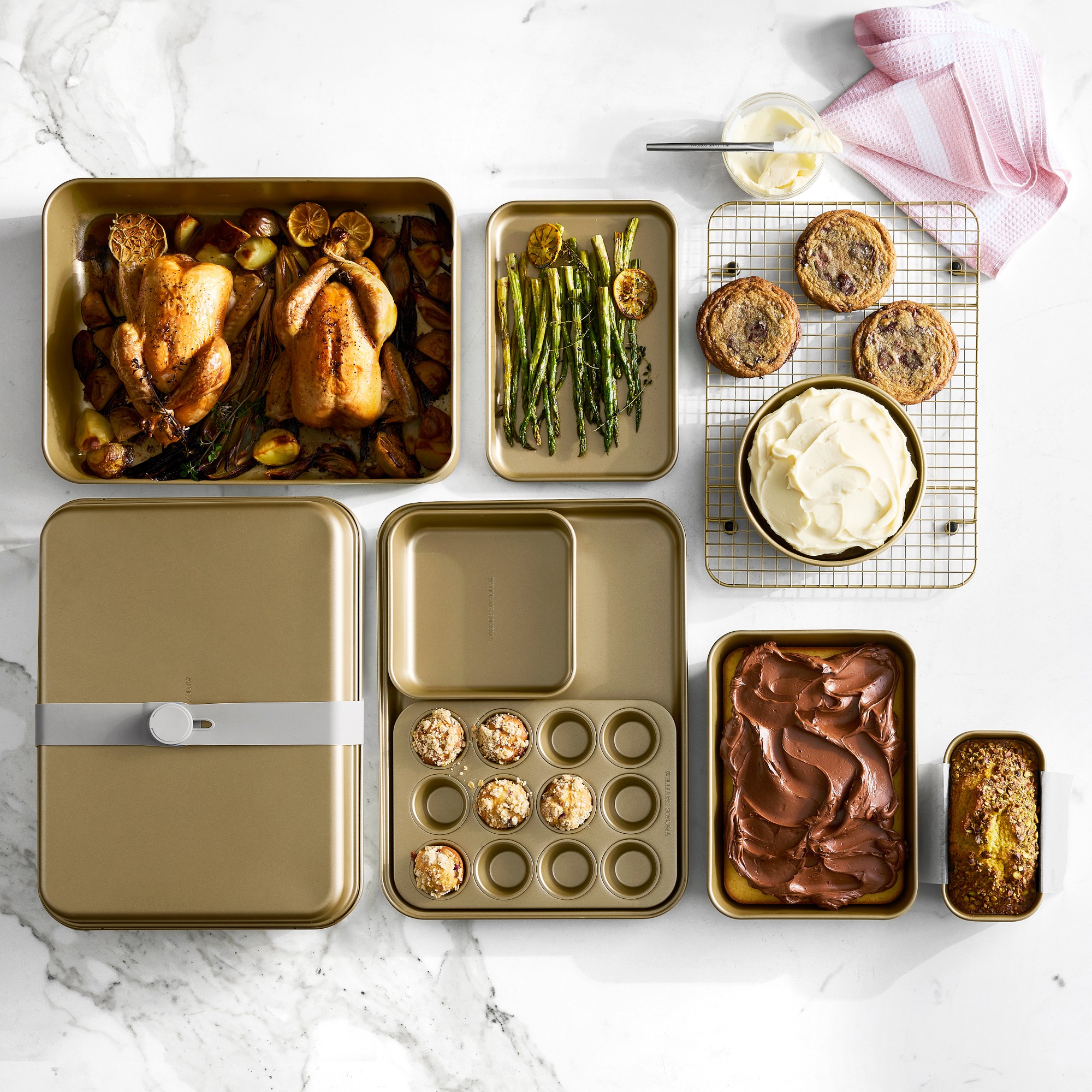 Williams Sonoma Goldtouch® Space Saving Bakeware, Set of 9