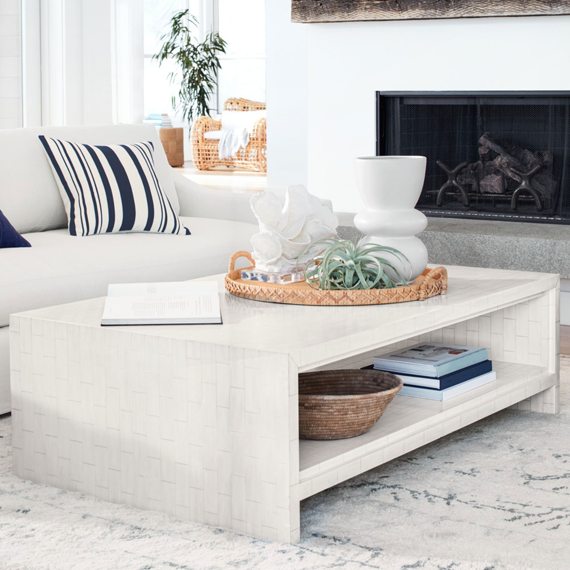 Faux Bone Rectangular Coffee Table (56)