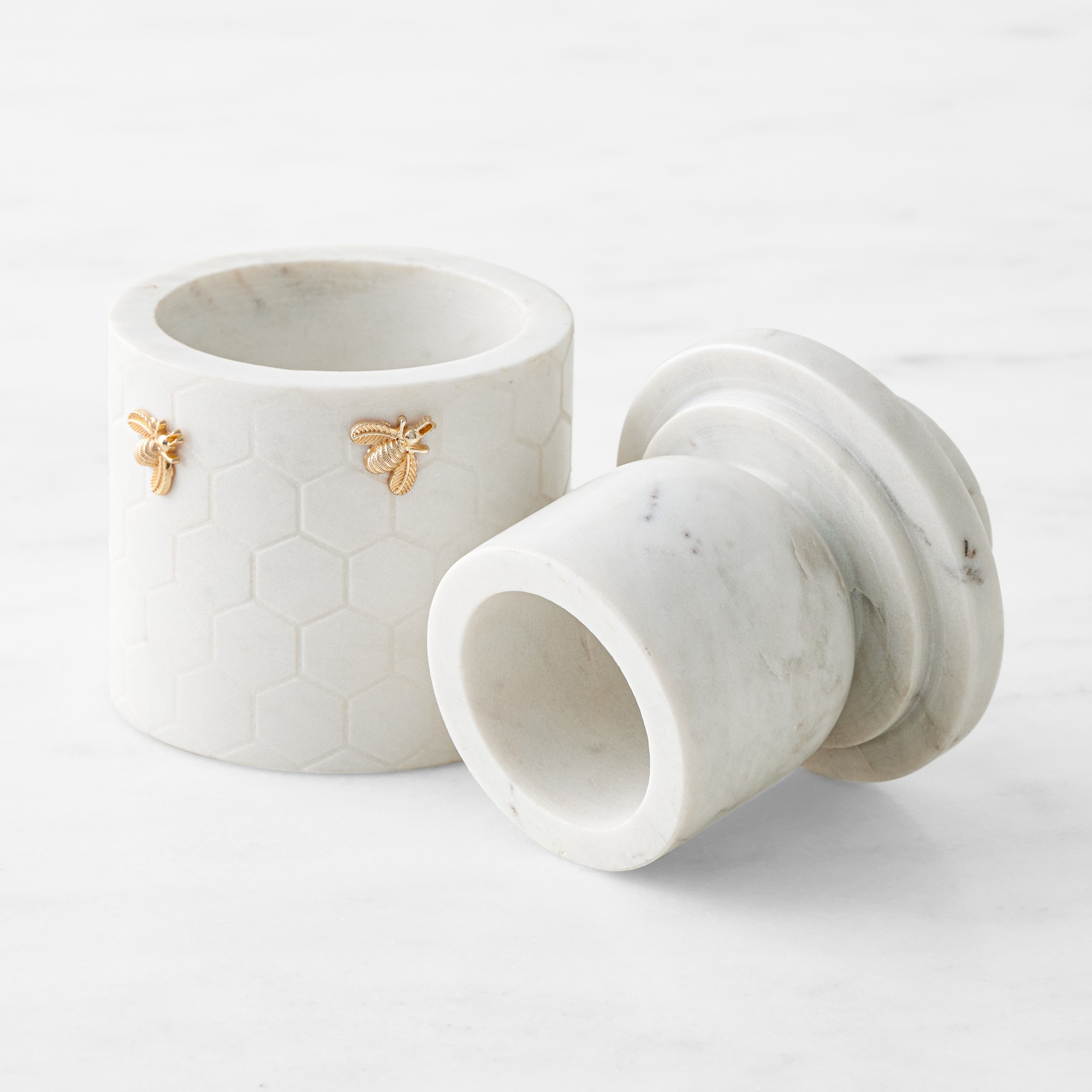 Williams Sonoma Honeycomb Marble Butter Keeper