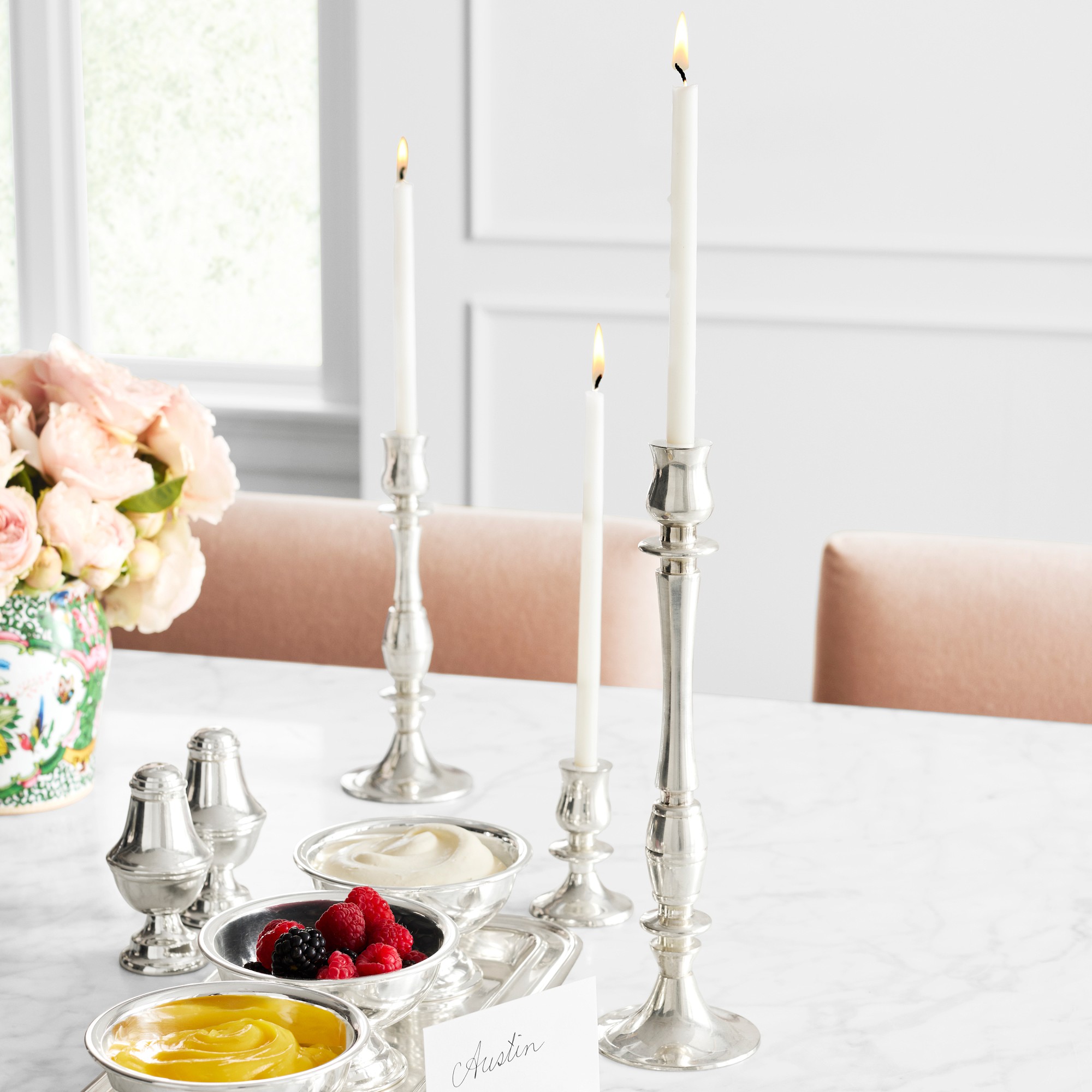 Heirloom Silver Tiny Taper Holders