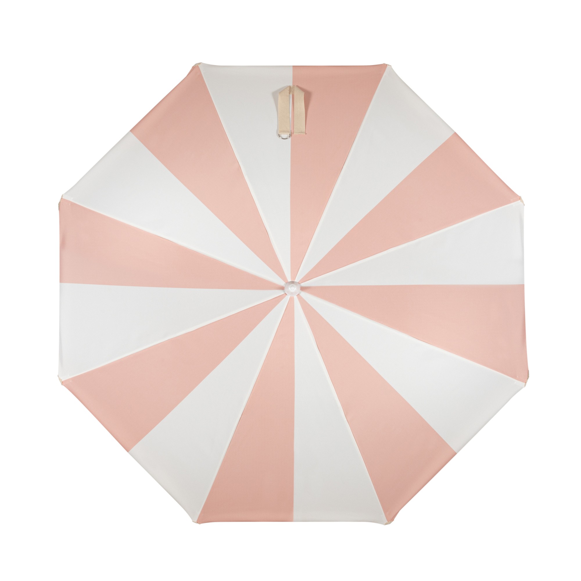 6.5' Round Beach State Summerland Portable Umbrella, Pink Salt Stripe