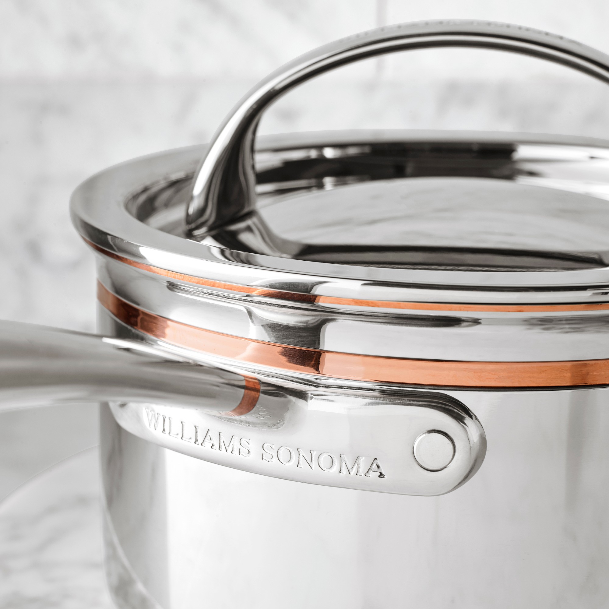 Williams Sonoma Signature Thermo-Clad™ Copper Pro Saucepan